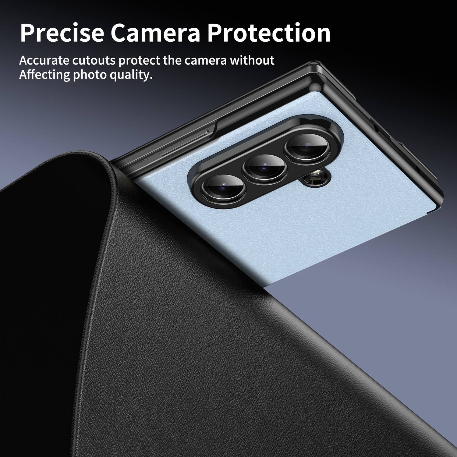Precise Camera Protection  
Accurate cutouts protect the camera without affecting photo quality.