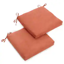 Blazing Needles - 20-inch by 19-inch Spun Polyester Chair Cushion (Set of Two) - Spice