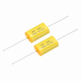 Unique Bargains - 2pcs 0.68uF Frequency Divider Capacitor, 250V Audio Speaker Crossover Non-Polarity Polypropylene MKP Film Capacitor - Yellow
