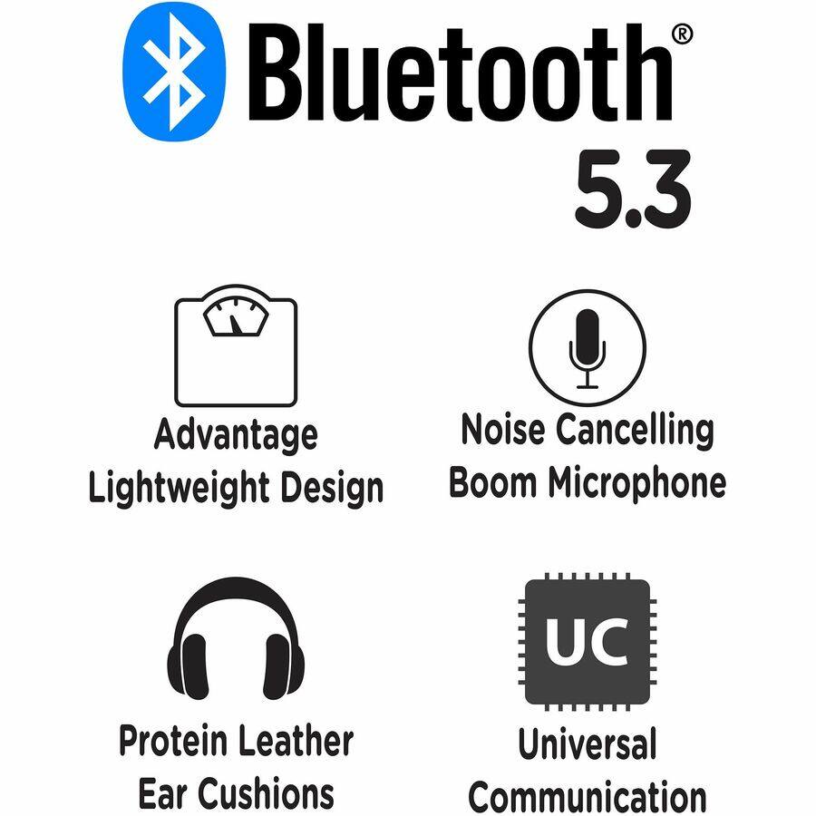 - Bluetooth 5.3
- Advantage Lightweight Design
- Noise Cancelling Boom Microphone
- Protein Leather Ear Cushions
- Universal Communication