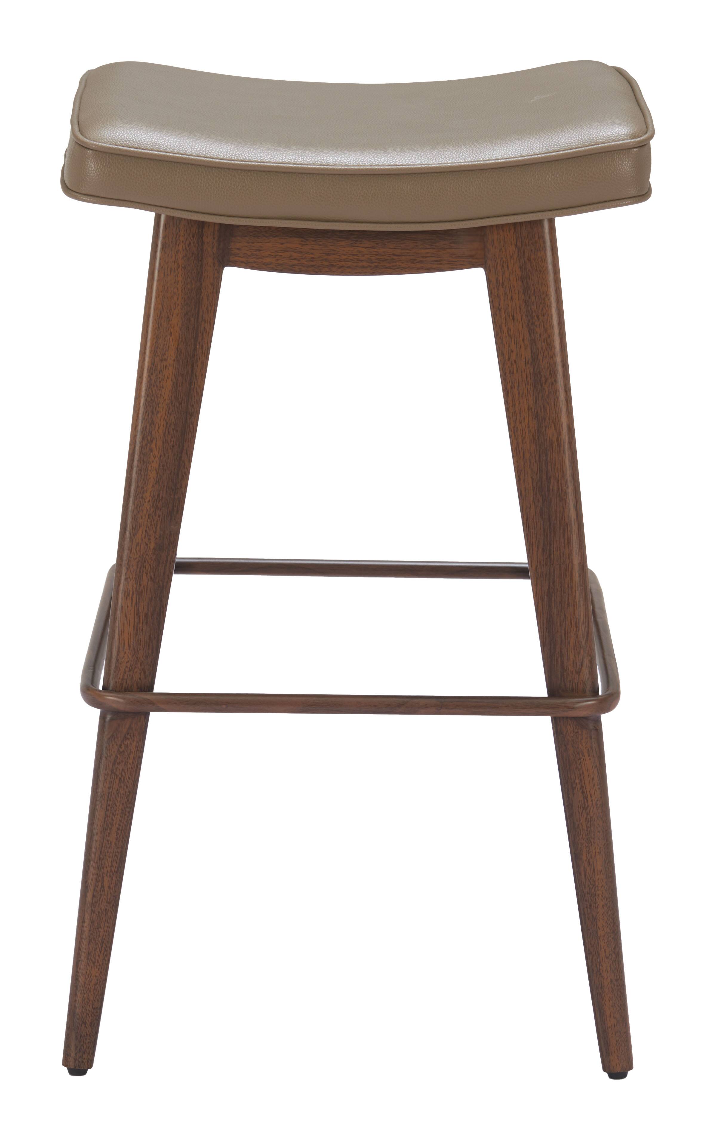 Alt View 1. Hivvago - Divat Barstool (Set of 2) Taupe & Walnut - Taupe & Walnut.