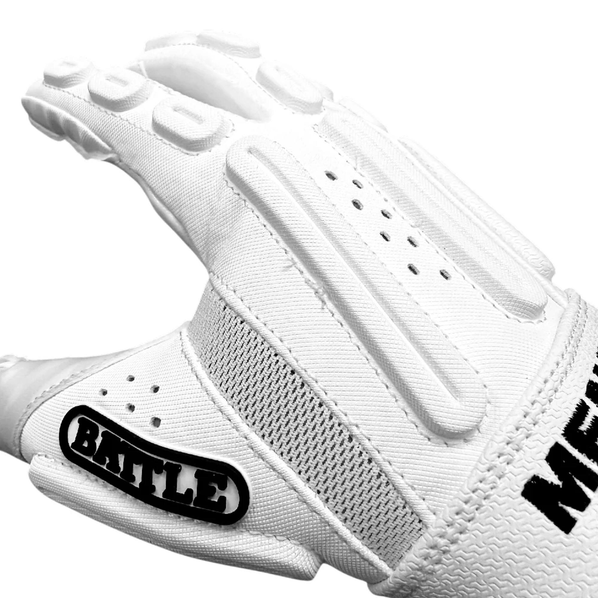 Alt View 2. Battle Sports - Battle Sports Adult  Menace Lineman Glove, White/White, Medium - White/White.