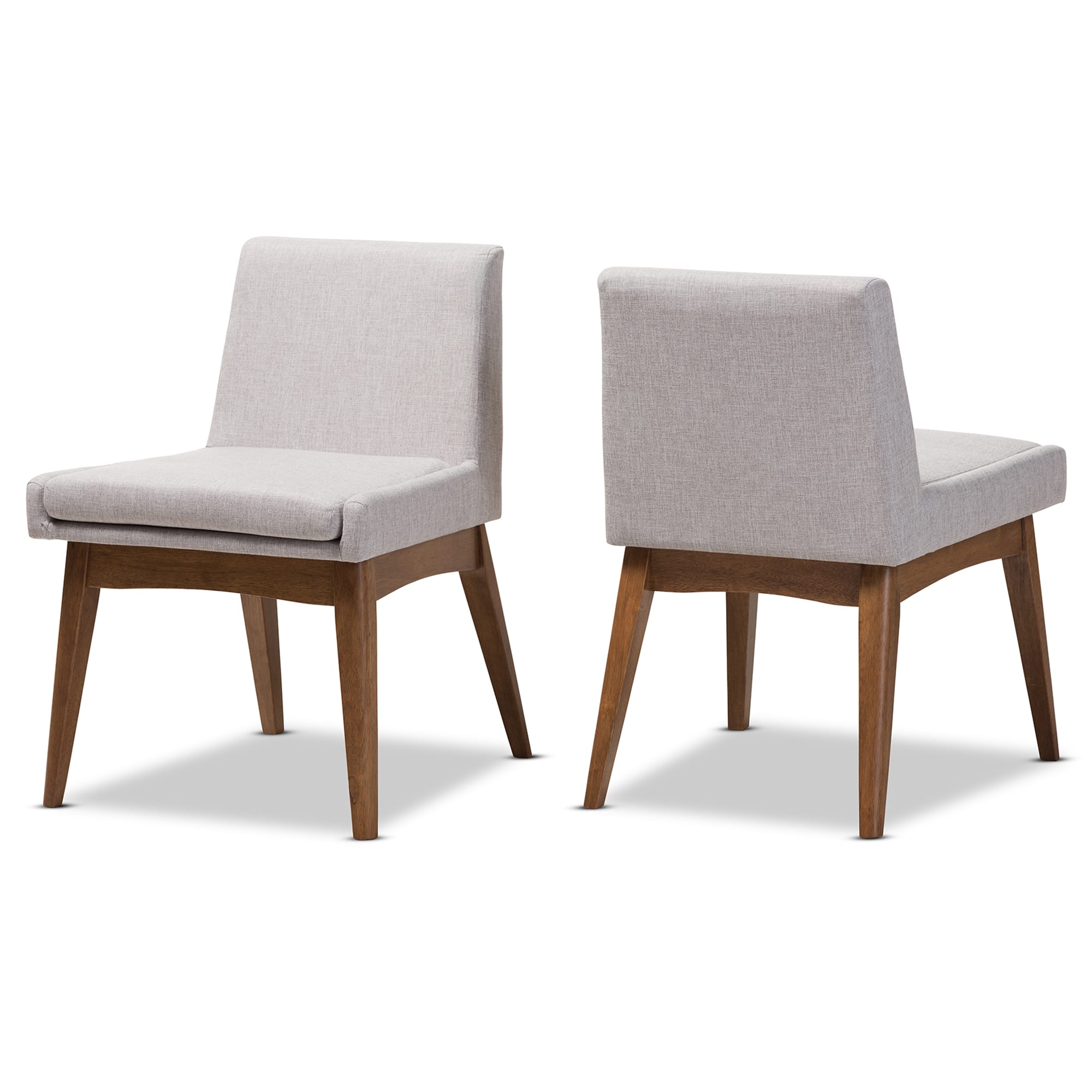 "Baxton Studio - Set of 2 Nexus Mid-Century Modern Walnut Wood Finishing Greyish Fabric Dining Side Chairs - Greyish Beige/""Walnut"" Brown" price history on PriceWatchPro