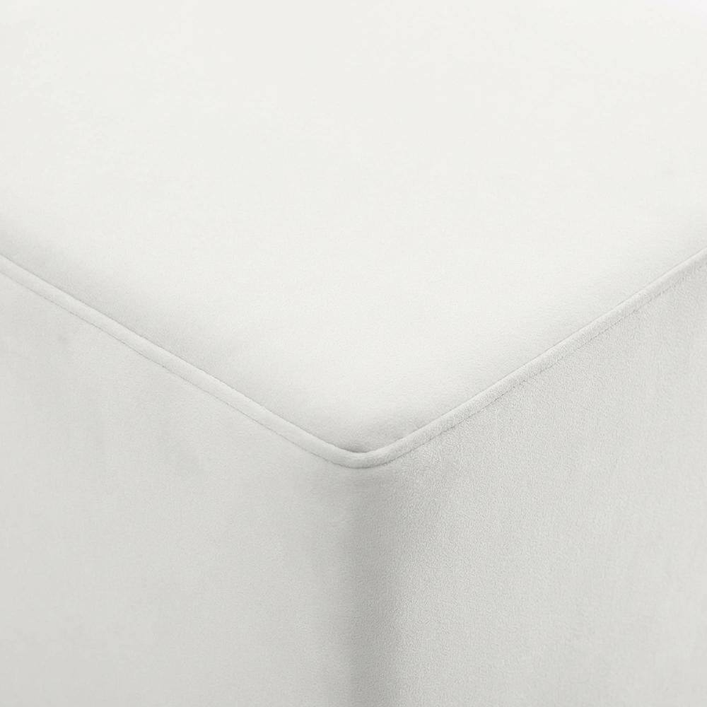 Alt View 1. Outdoor Escape - Velvet Upholstered Ottoman In Performance Fabric With Classic Design - Gray.