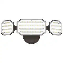 Lepower - 4500LM Outdoor Flood Light Switch Controll 5000K 3 Adjustable Heads Waterproof LED Security Lights For Garage - Brown