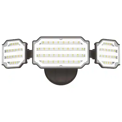 Front. Lepower - 4500LM Outdoor Flood Light Switch Controll 5000K 3 Adjustable Heads Waterproof LED Security Lights For Garage - Brown.