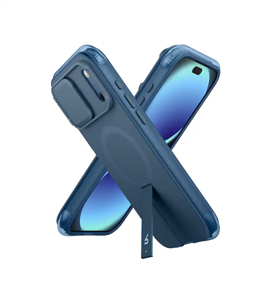 Deep Blue Built In SURITCH Slim Case for iPhone 18 Pro Max/17 Pro Max Case, AirBounce ...