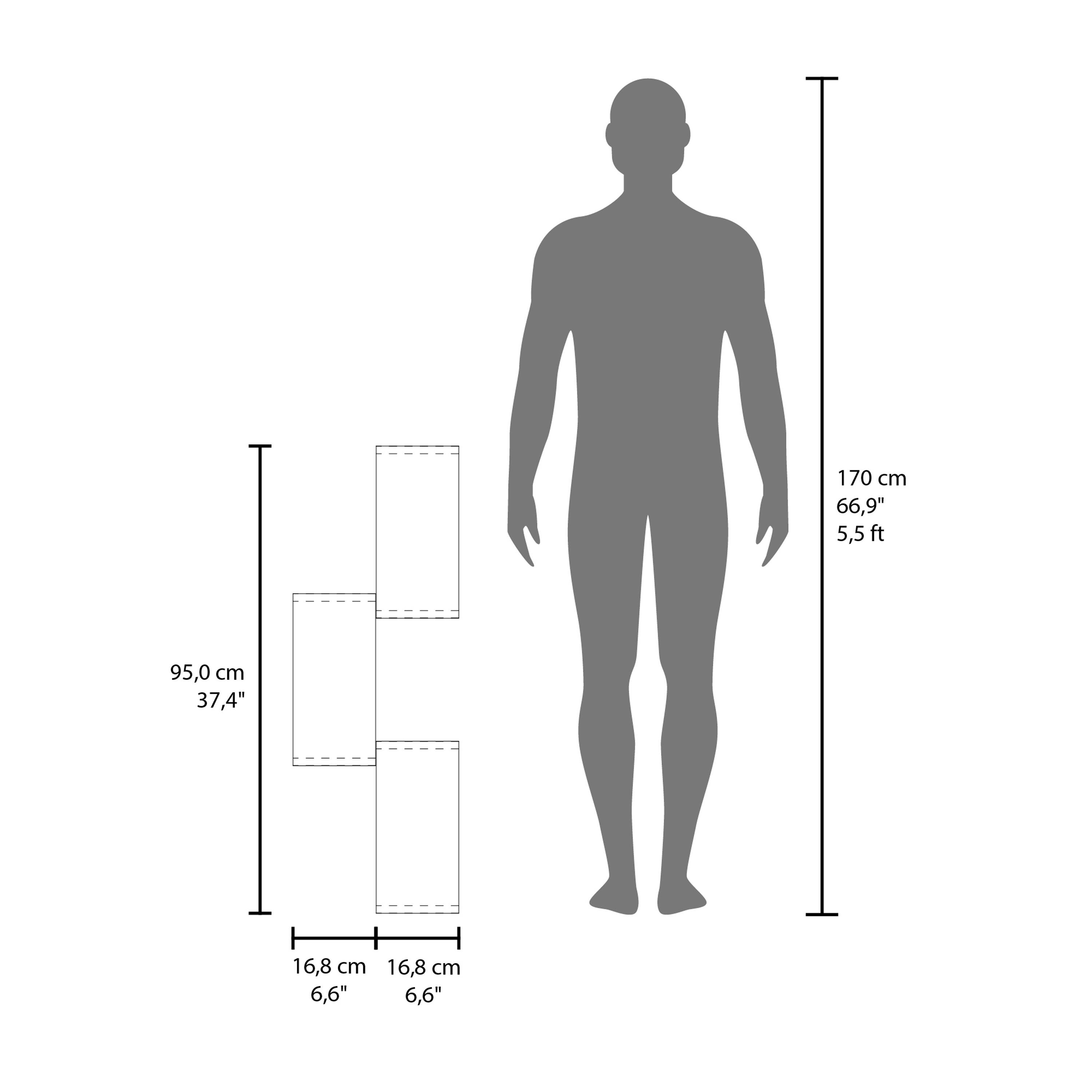 170 cm  
66,9"  
5,5 ft  

95,0 cm  
37,4"  

16,8 cm  
6,6"  

16,8 cm  
6,6"