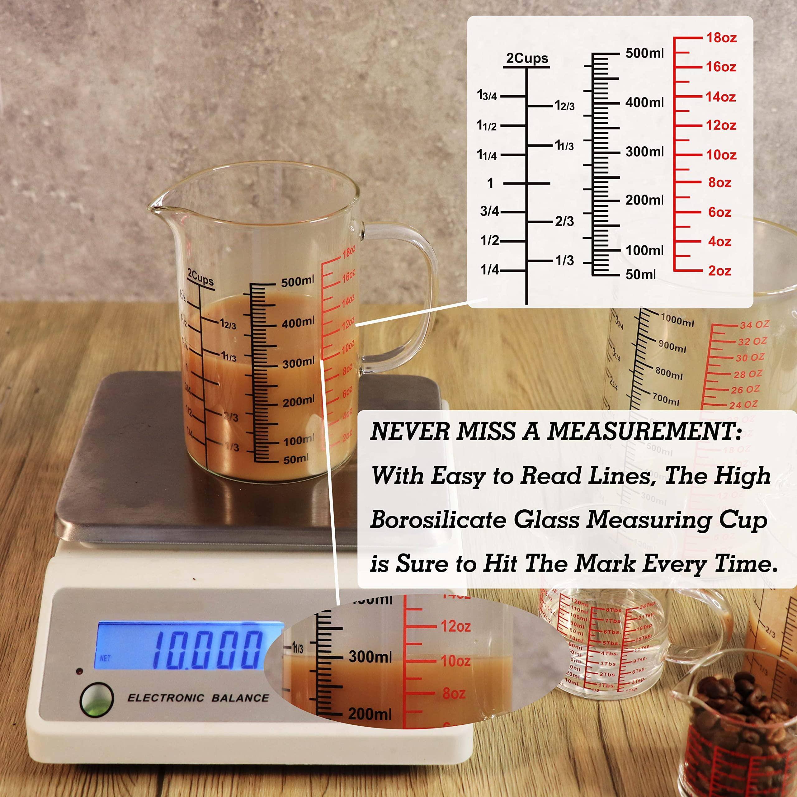 Dapper Styles Glass Measuring Cup [insulated Handle | V shaped Spout ...