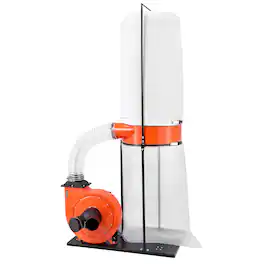 VEVOR - Dust Collector, 1200 CFM 2.5 Micron Vortex Cone Dust Collectors, 2.0HP Sawdust Collection System with 35-Gallon Dusts - Orange;Black
