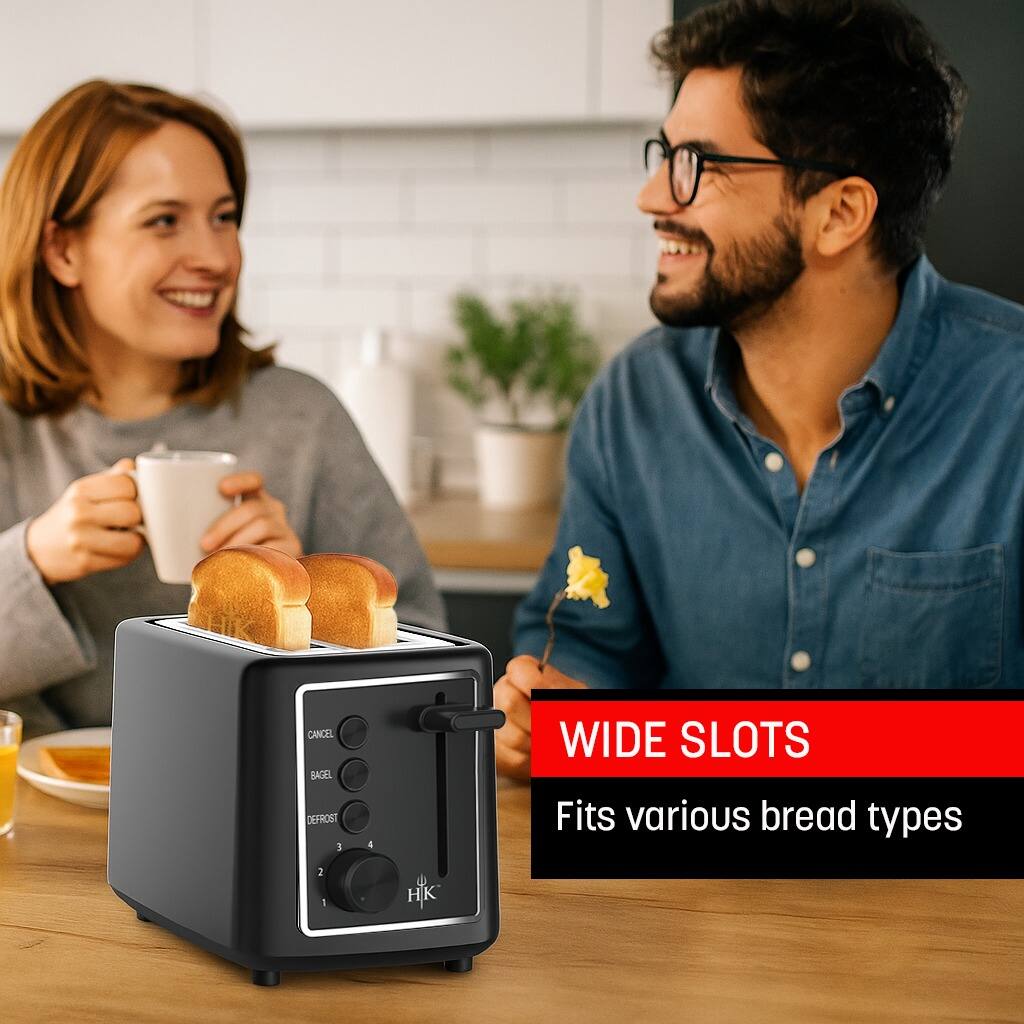 WIDE SLOTS  
Fits various bread types  

CANCEL BAGEL DEFROST 1 & 2