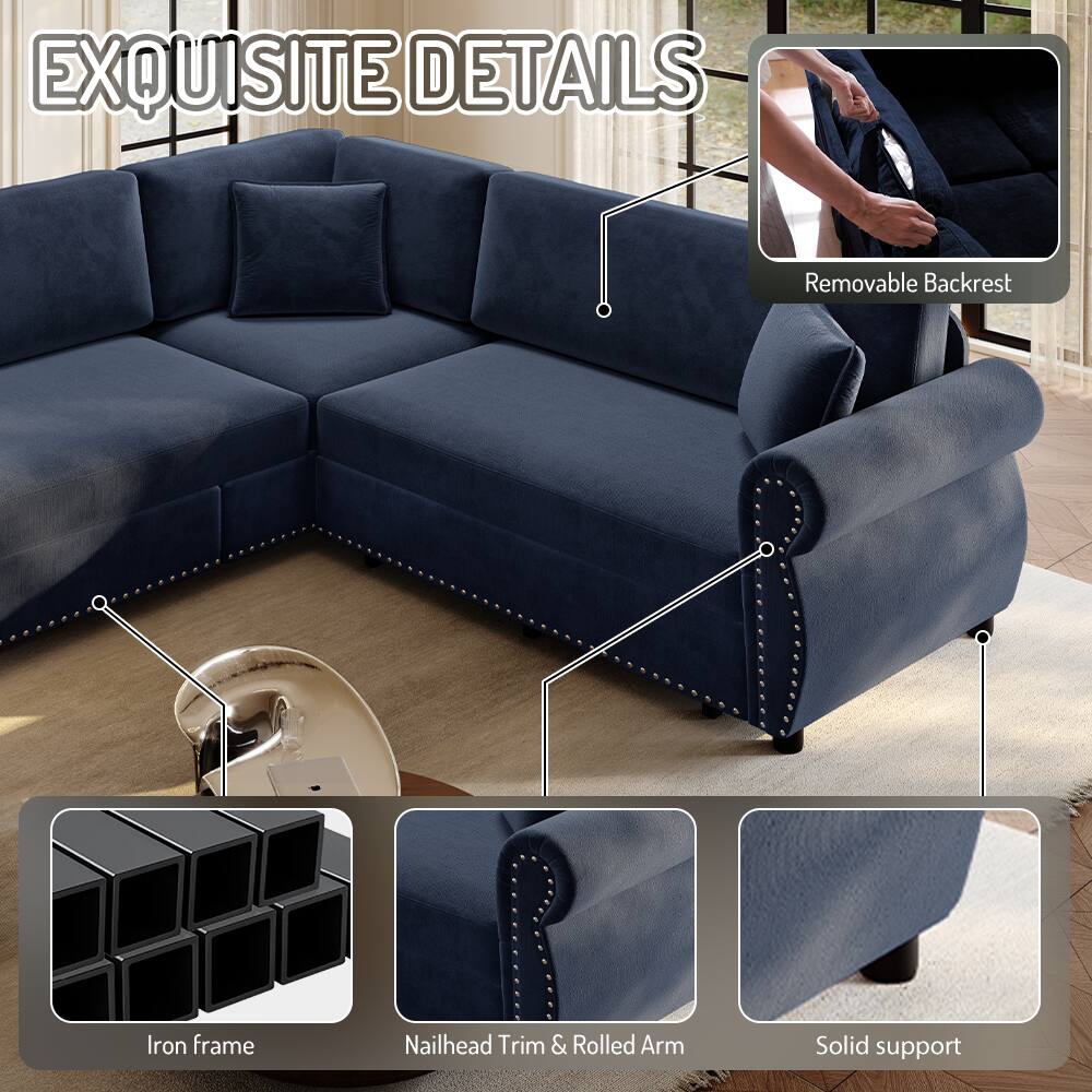 EXQUISITE DETAILS

- Removable Backrest
- Iron frame
- Nailhead Trim & Rolled Arm
- Solid support