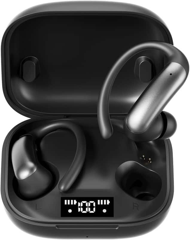 SKRAN - Ear Buds Wireless Earbuds Bluetooth Headphones with Controls, Sports Earphones for Running Workout Gym - Black