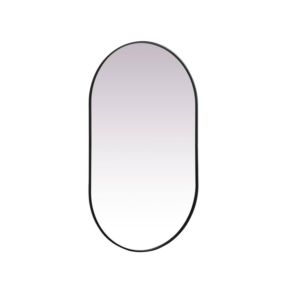 Alt View 1. Elegant Decor - Metal Frame Oval Mirror 36x60 Inch in Black - Black.