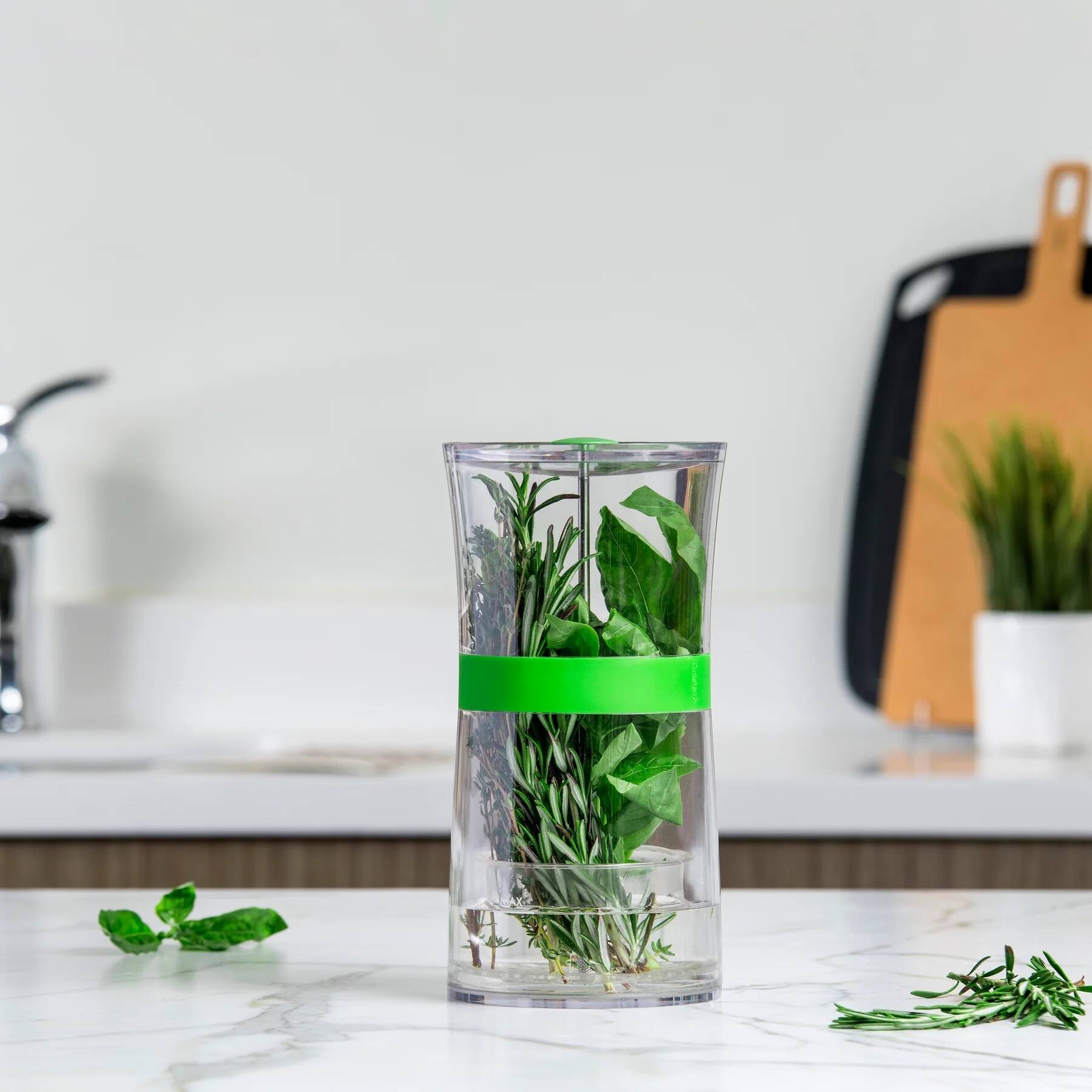 Alt View 5. Cuisipro - Original Herb Keeper Keeps Herbs Fresh Storage Container - Green.