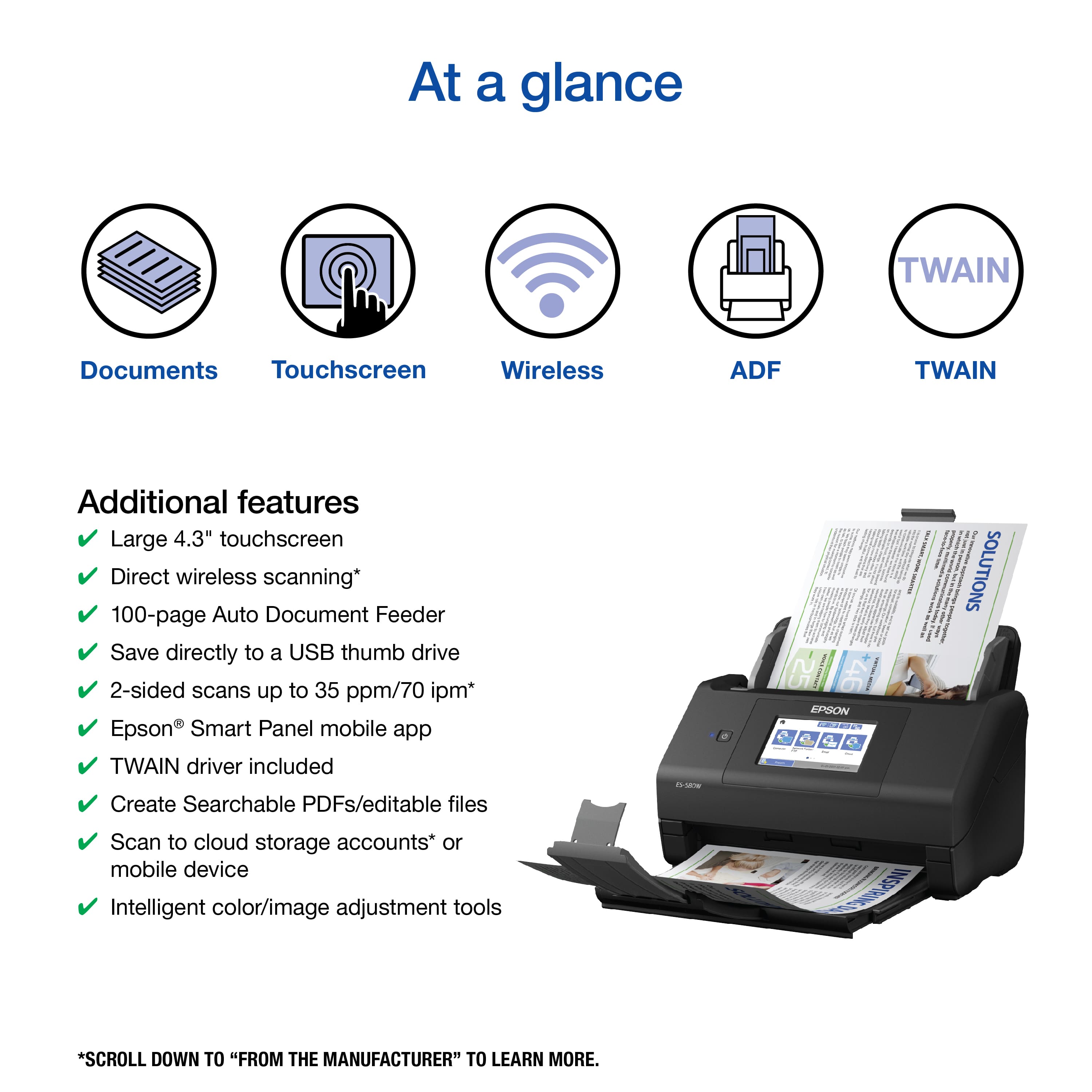 Epson – WorkForce ES-580W Wireless Duplex Touchscreen Desktop Document Scanner – Black Sansujyuku sansujyuku.com