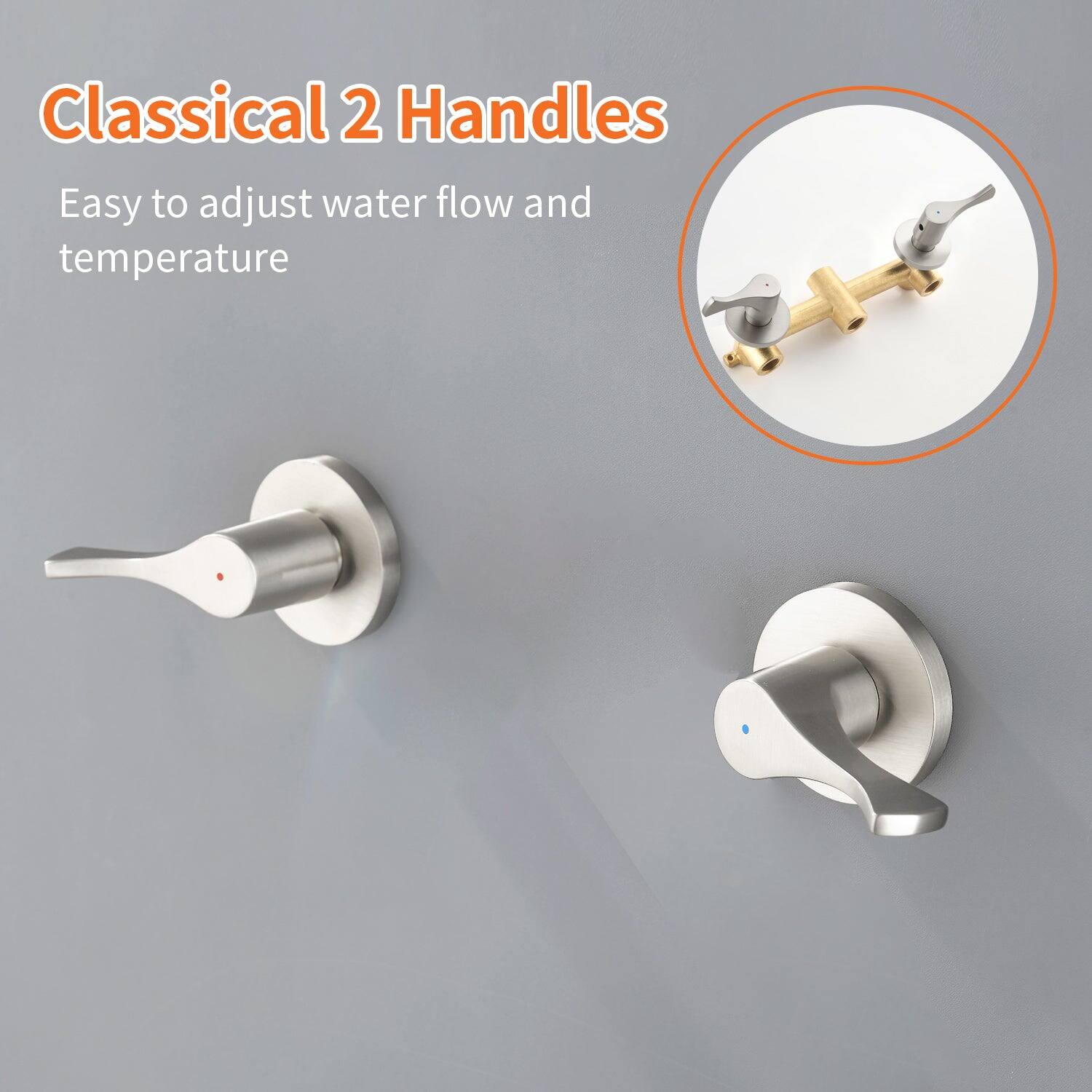 Classical 2 Handles

Easy to adjust water flow and temperature