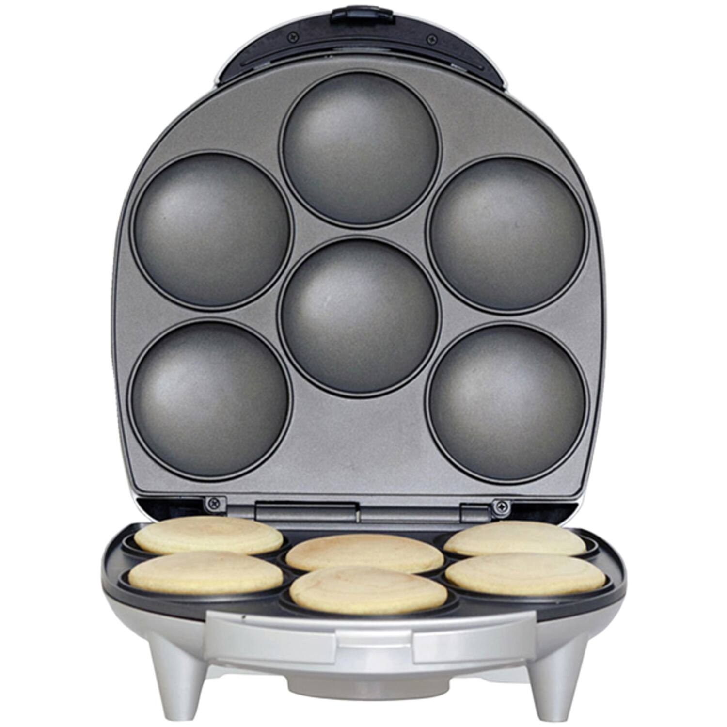 Angle. Brentwood - Brentwood AR-136 6 Piece Non-Stick Arepa Maker - Silver.
