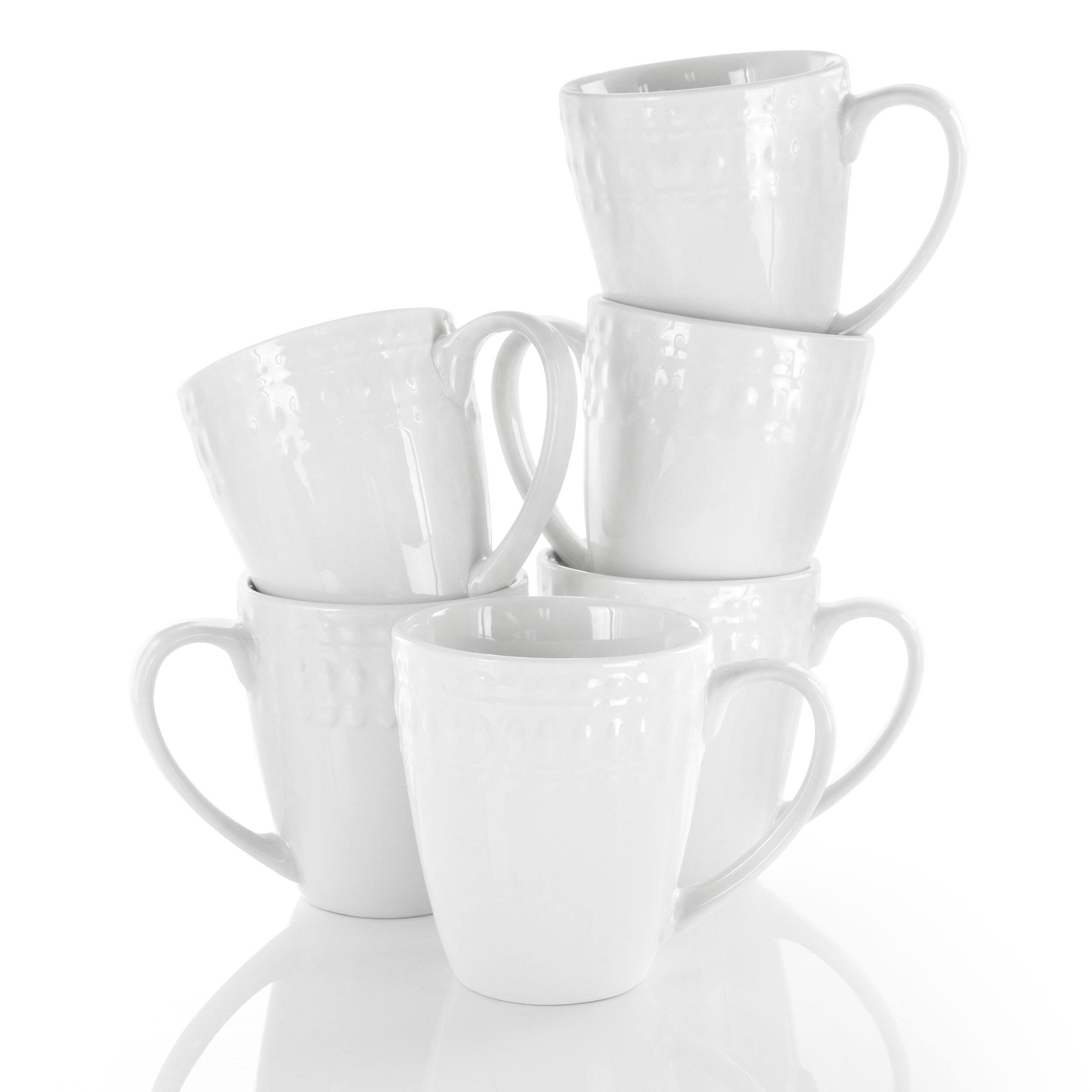 Alt View 9. Elama - Elama Cara 6 Piece 10 Ounce Porcelain Cup Set in White - White.