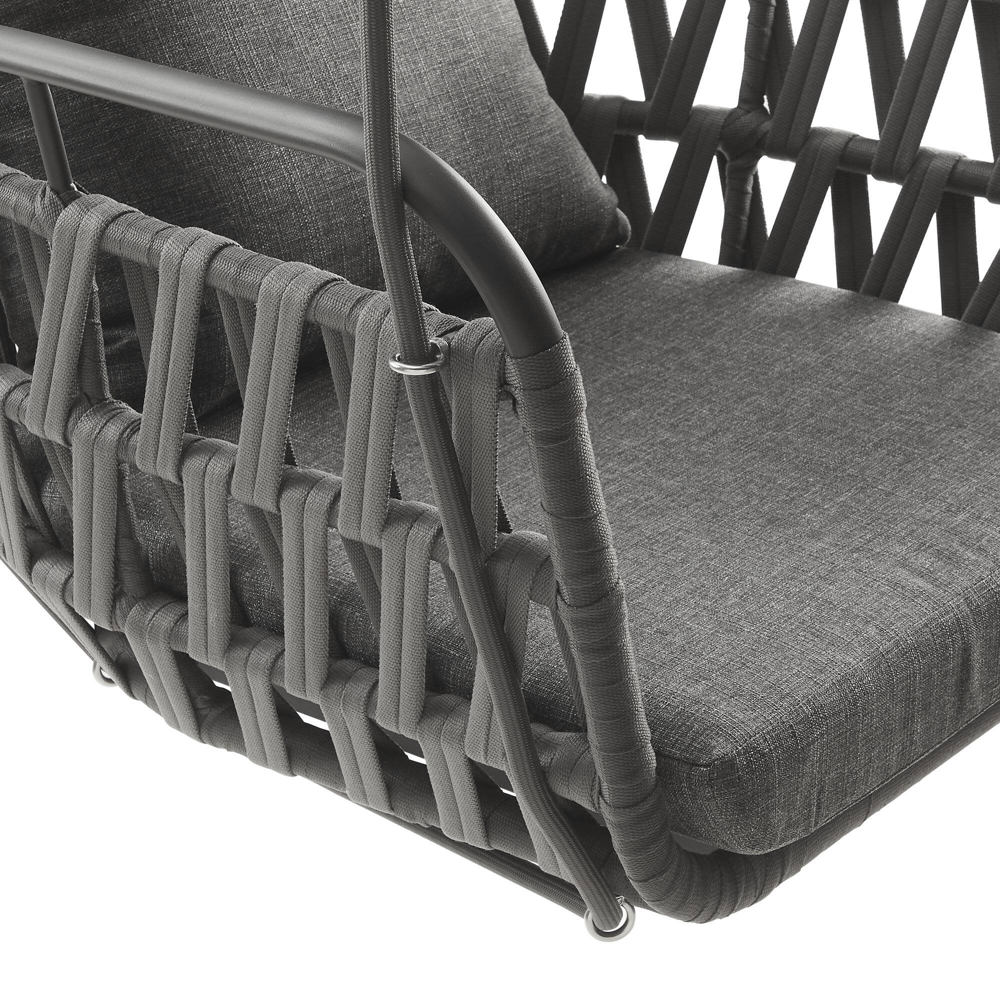 Alt View 6. Modway - Kaliah Outdoor Patio Aluminum Swing Chair by Modway - Charcoal Charcoal.