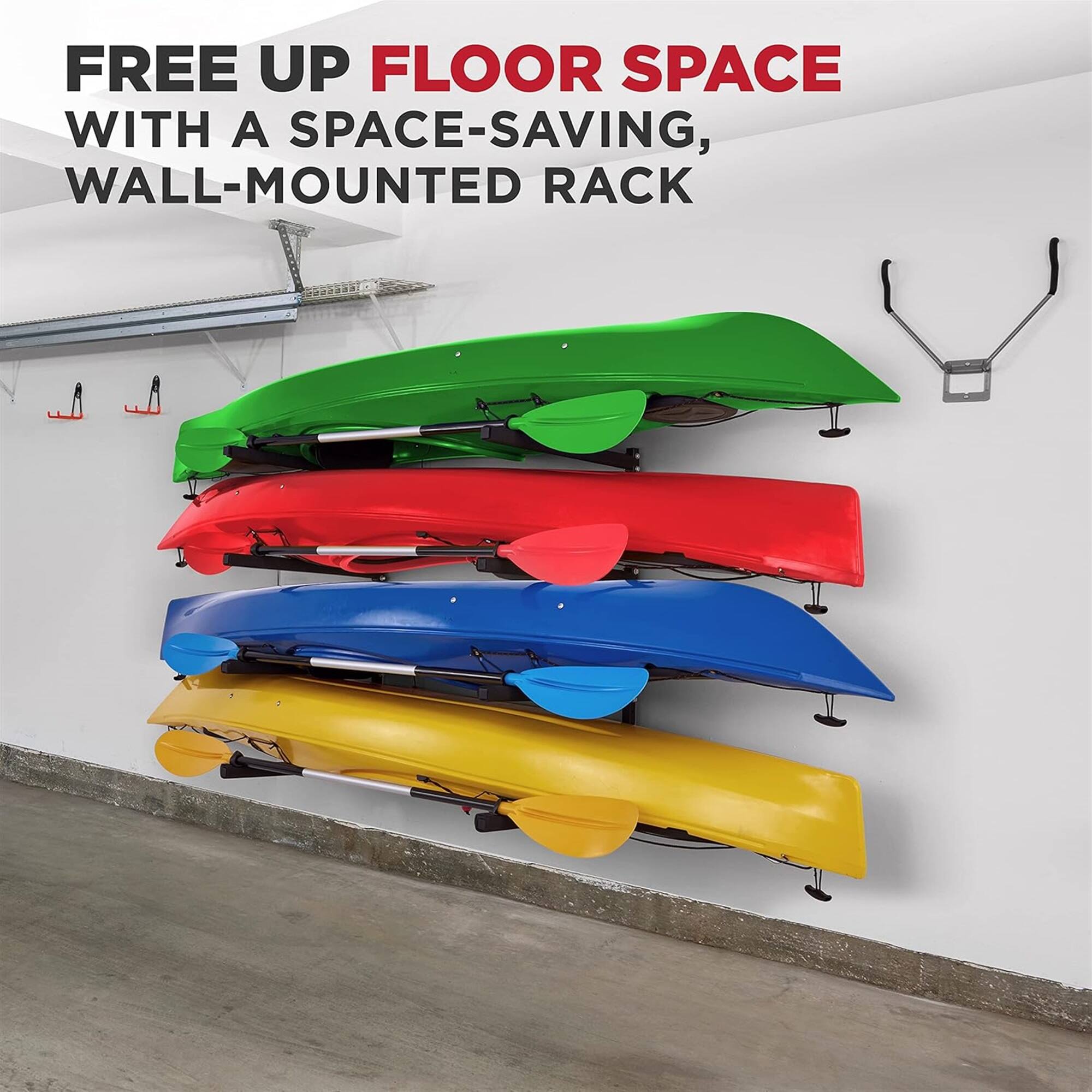 FREE UP FLOOR SPACE
WITH A SPACE-SAVING, WALL-MOUNTED RACK