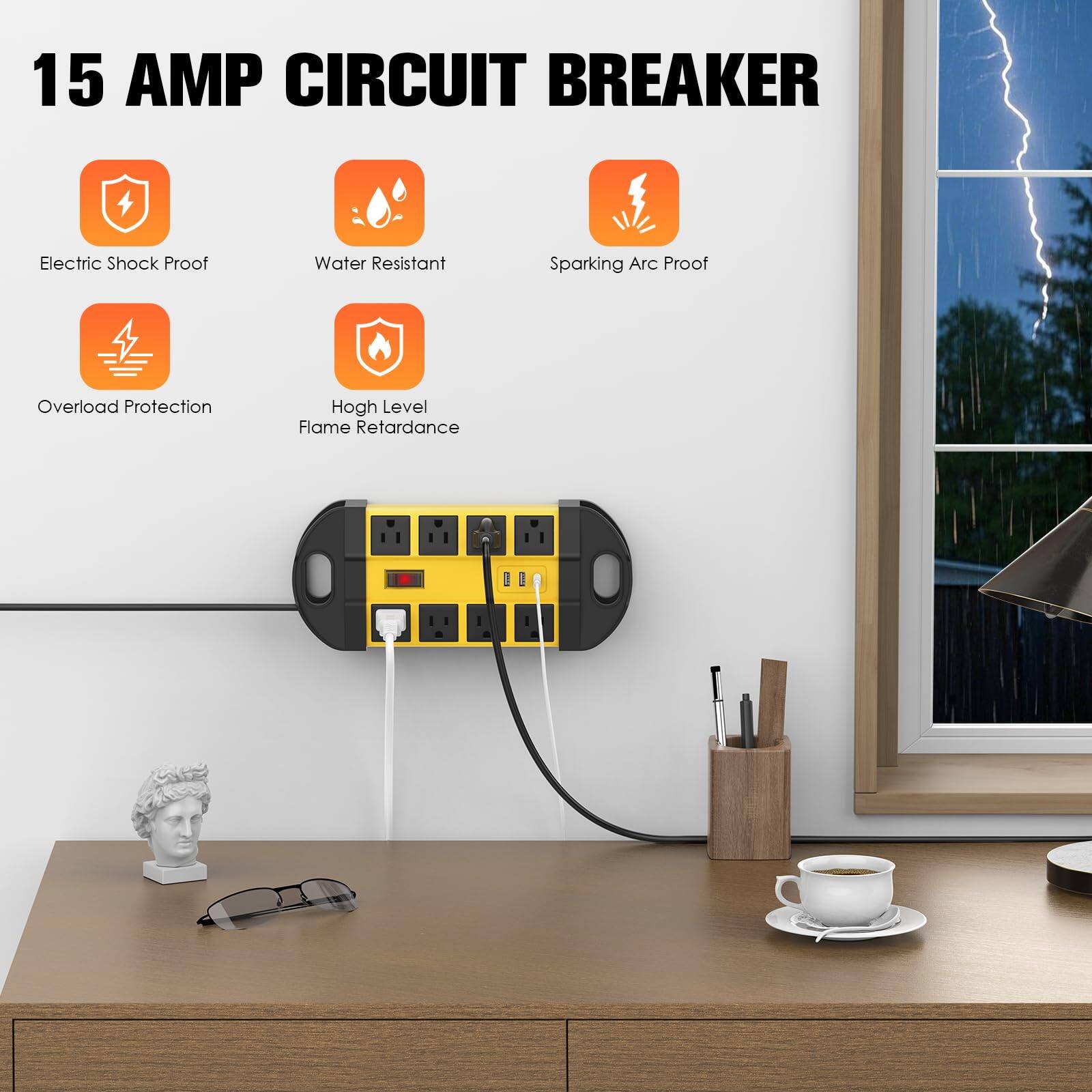 15 AMP CIRCUIT BREAKER

- Electric Shock Proof
- Water Resistant
- Sparking Arc Proof
- Overload Protection
- High Level Flame Retardance