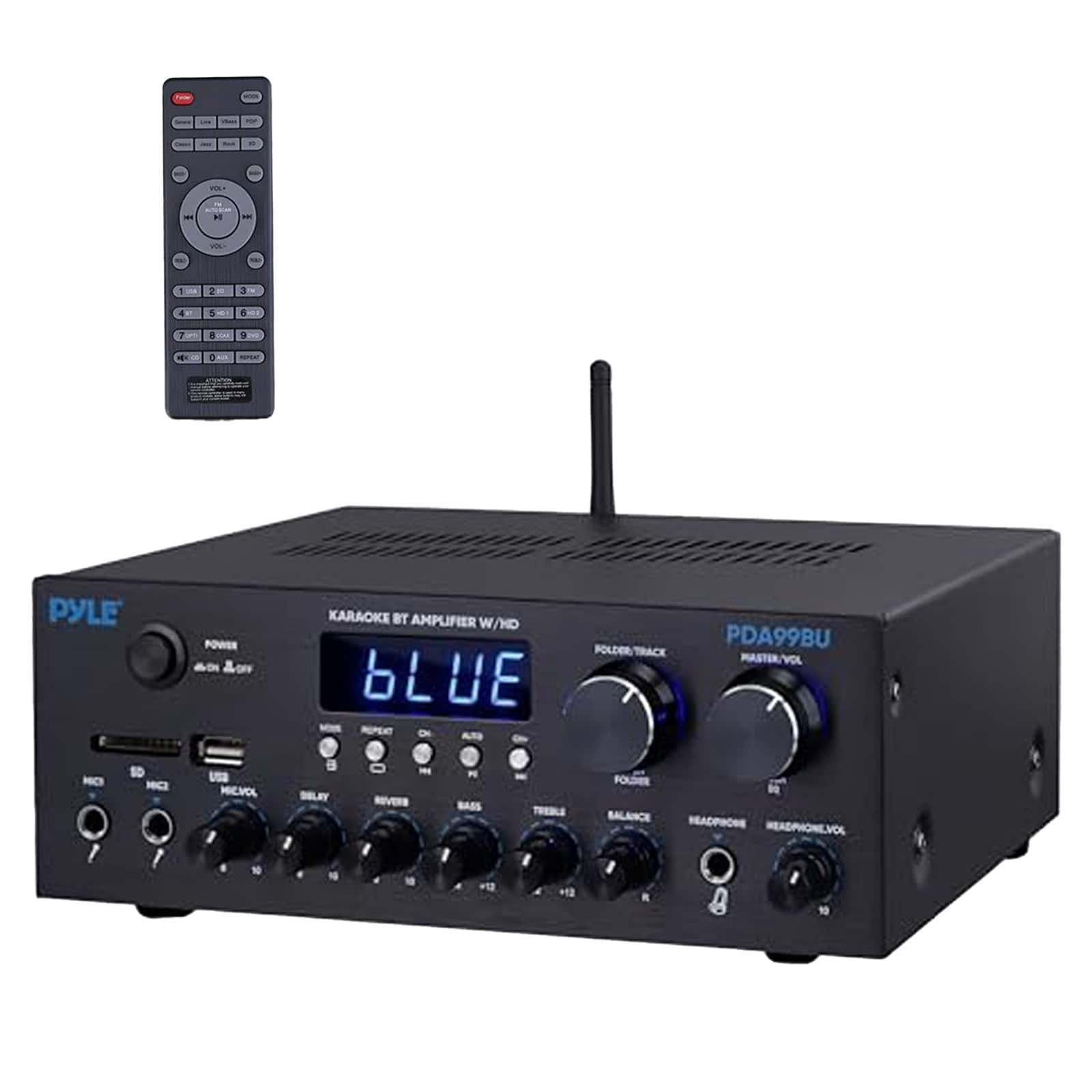PylePro - Pyle PDA99BU Bluetooth HD Home Audio HDMI/MP3/USB/SD/AUX FM Radio Amplifier Receiver with Remote Control