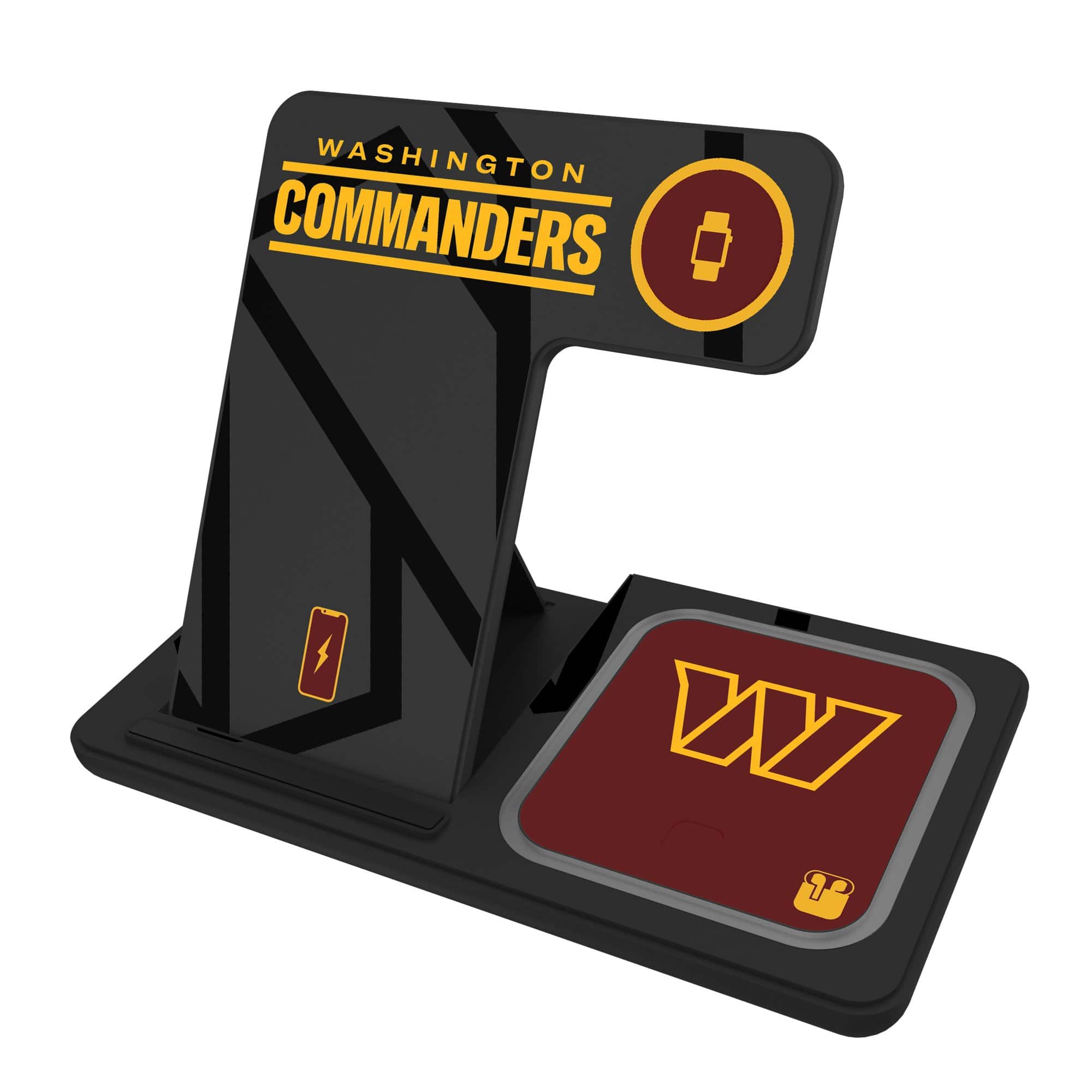 Keyscaper - Washington Commanders 3-In-1 Wireless Charger - Multicolor