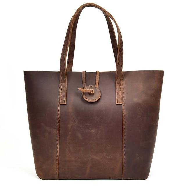 Steel Horse Leather - The Taavi Tote | Handcrafted Leather Tote Bag - Brown