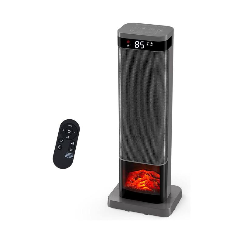 Front. AOITUN - Space Heater for Indoor Use, 24Inch Portable Heater with Remote and Thermostat, 60°Oscillation, 12H Timer, Up to 99°F - Sliver.