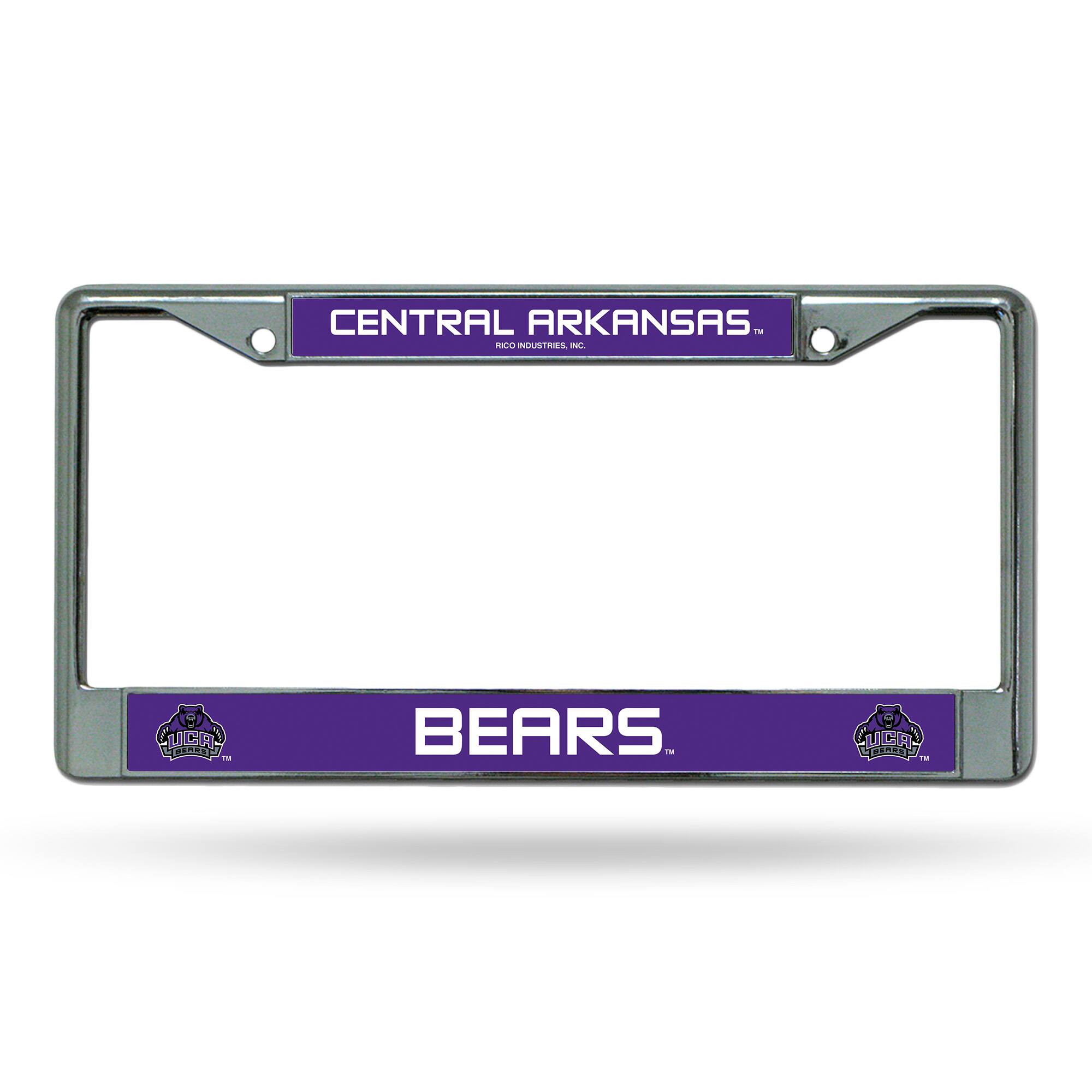 Central Arkansas Bears - 12" x 6" Standard Size - Chrome Metal License Plate Frame