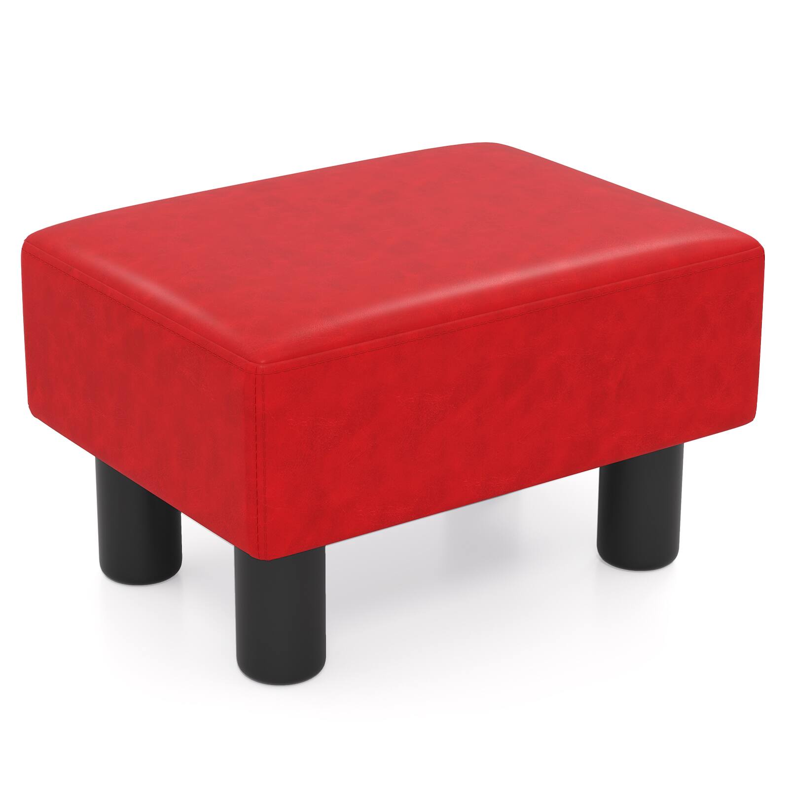 Gymax - Modern Foot Stool w/ Storage Compact Ottoman w/Hidden Storage Space - Red