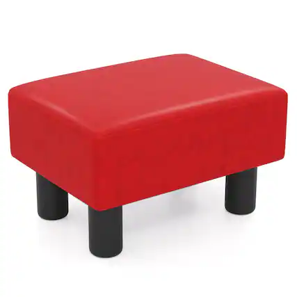 Front. Gymax - Gymax Modern Foot Stool w/ Storage Compact Ottoman w/Hidden Storage Space Red - Red.