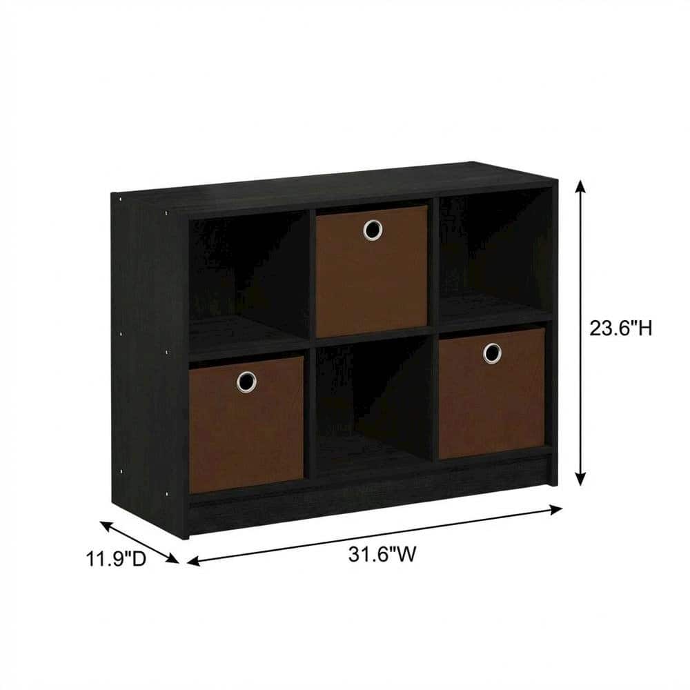 FurniFact - 3x2 Wooden Bookcase with Bins in Medium Brown for Organized Storage - Americano/Medium Brown price history on PriceWatchPro