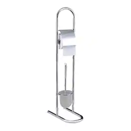 EuroHome - 2-in-1 Toilet Brush and Toilet Paper Stand - Silver