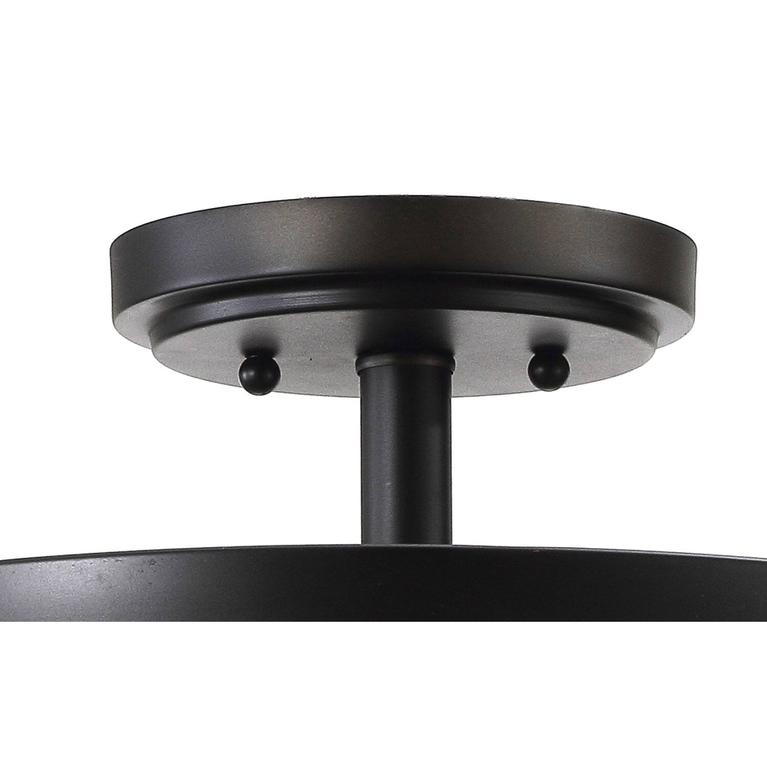 Alt View 4. Jonathan Y - Sylvain 15.5" Metal LED Semi-Flush Mount, Oil Rubbed Bronze - Oil Rubbed Bronze.