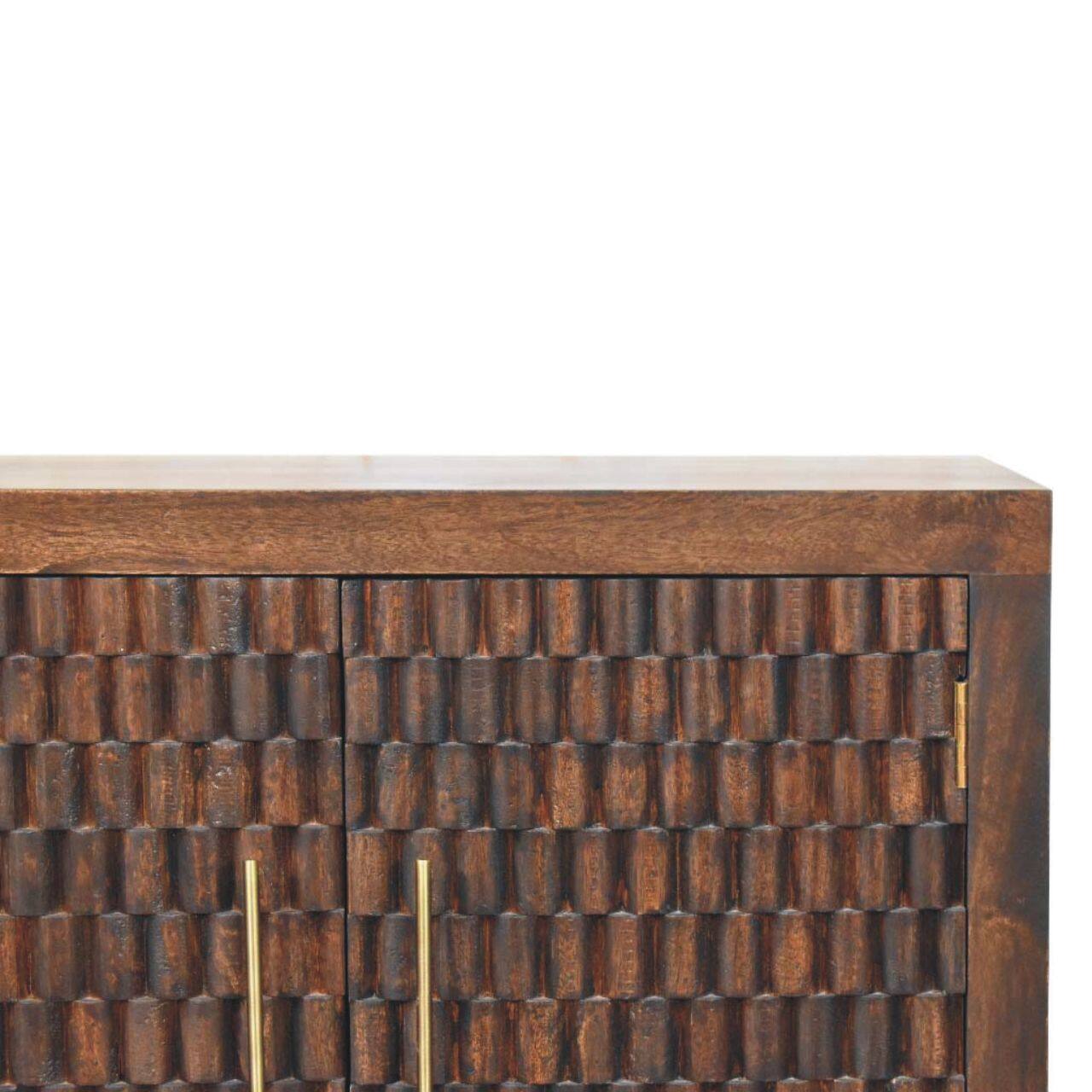 Alt View 5. Artisan Furniture - Artisan Furniture Solid Wood Vesta Textured Cabinet - Brown.