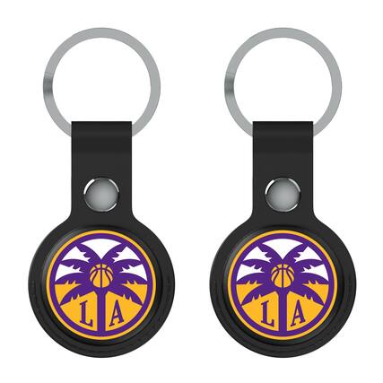 Front. Keyscaper - Black Los Angeles Sparks Two-Pack AirTag Holders - Black.