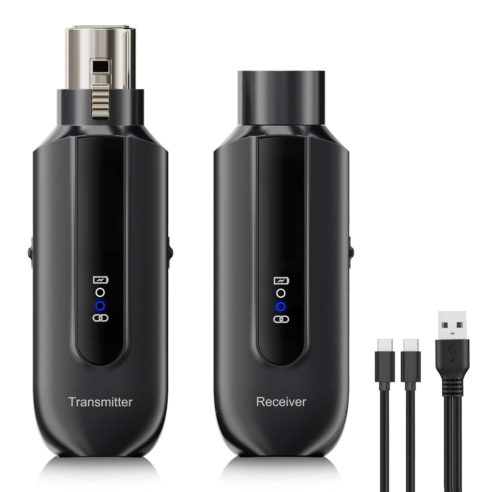 TECH SAFARI - 2 4 Ghz Wireless Microphone Transmitter Receiver Plug on Xlr Transmission System 48v Phantom Power For Dyna - Default