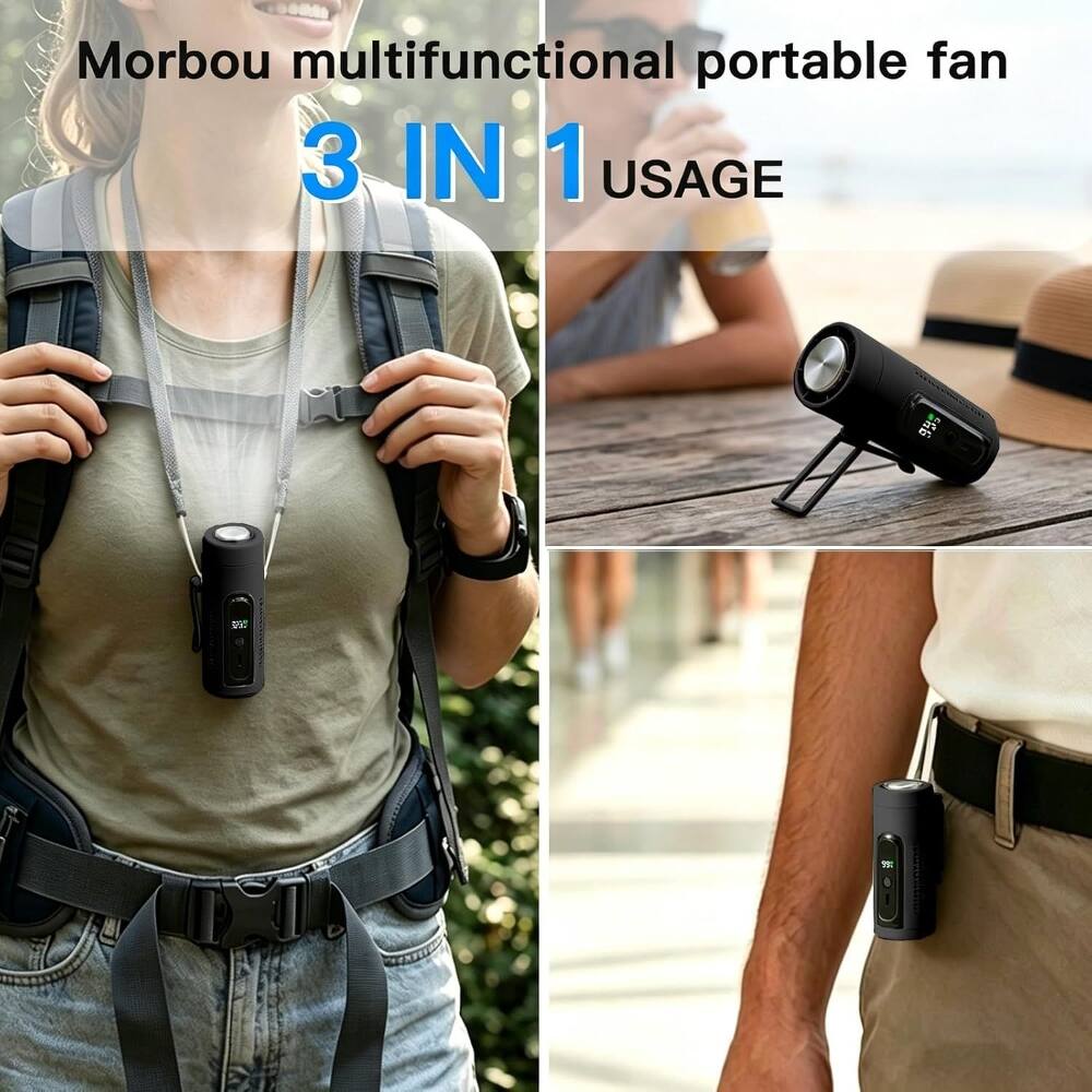 Morbou multifunctional portable fan  
3 IN 1 USAGE