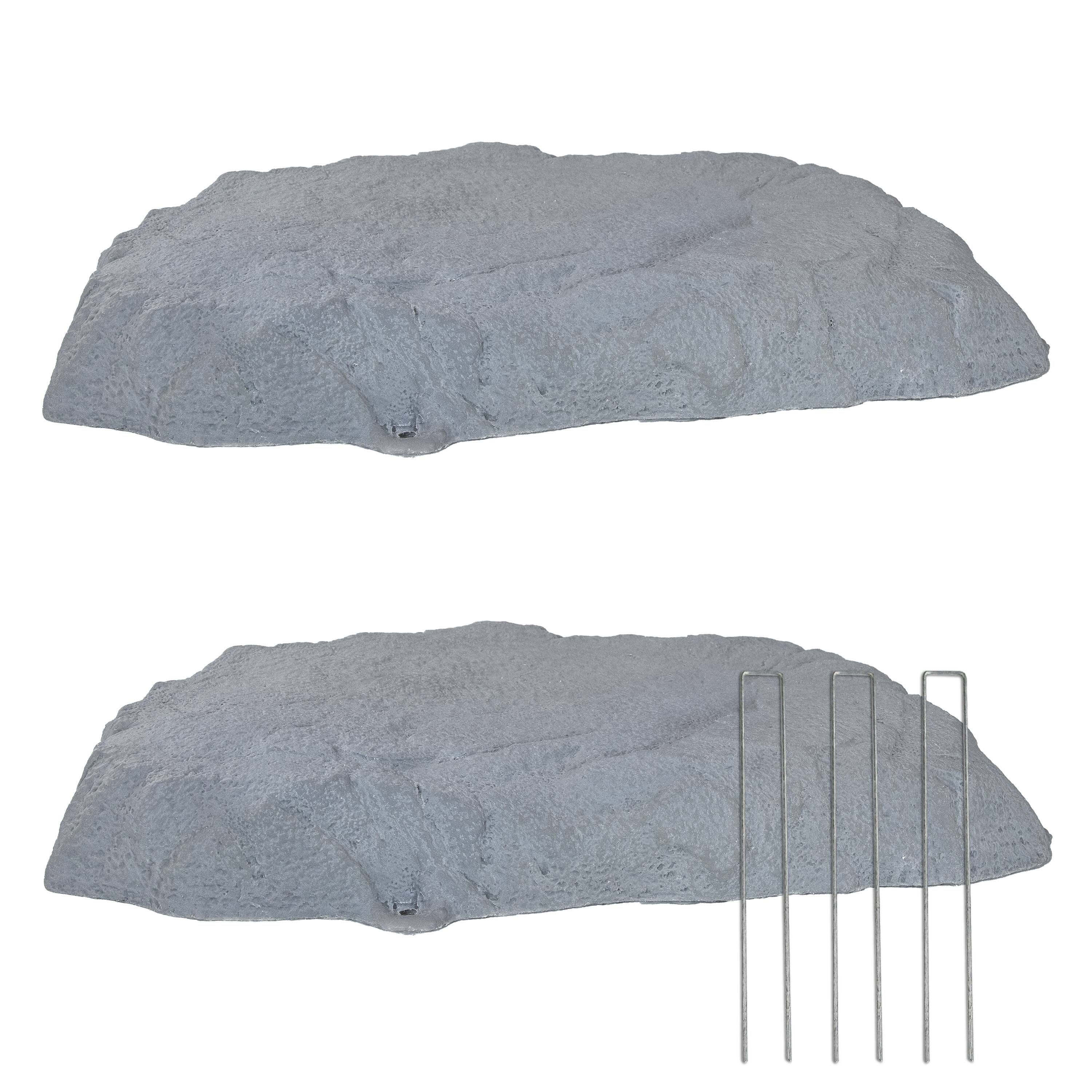 Sunnydaze - Set of 2 Flat Artificial Landscape Rocks with Stakes - Gray price history on PriceWatchPro