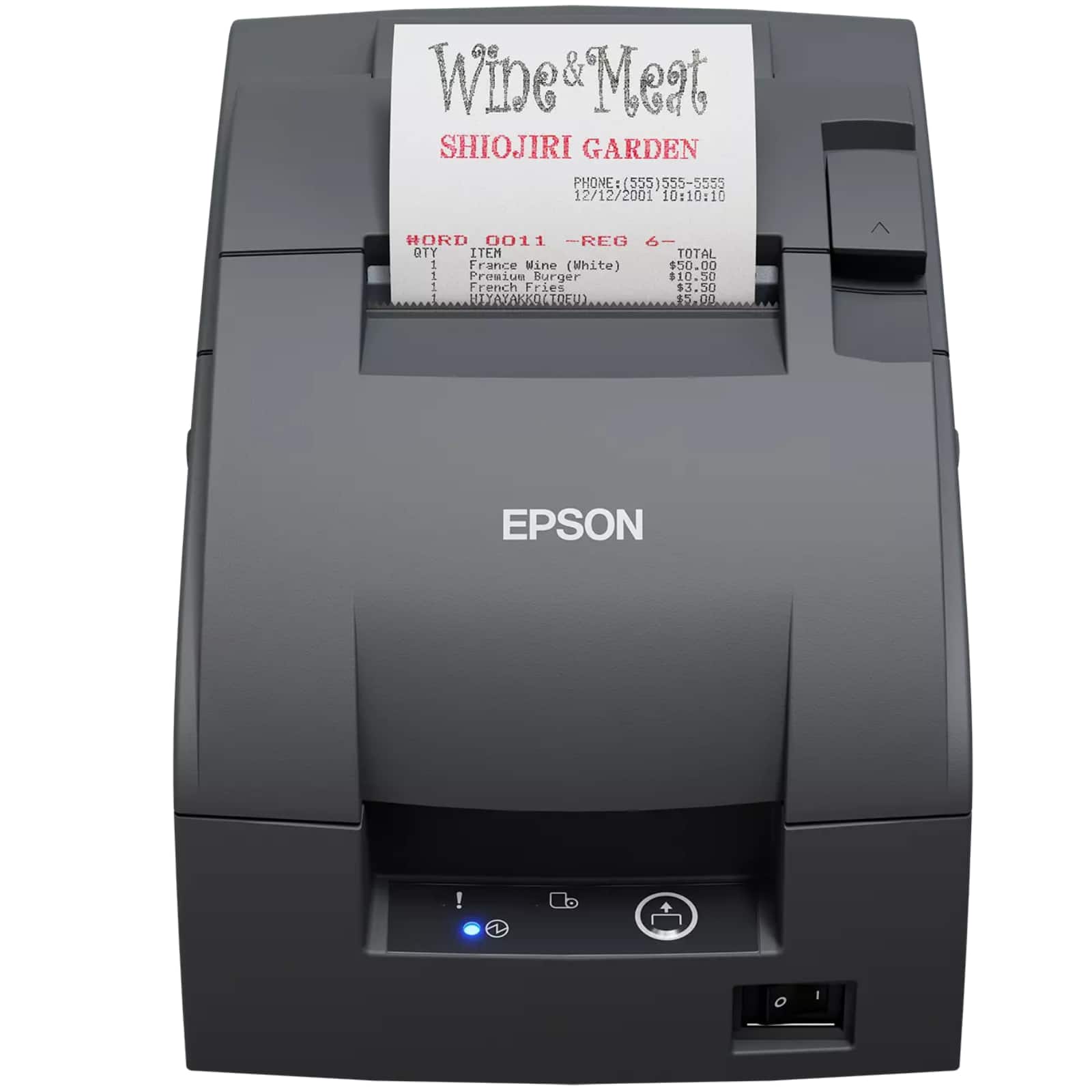 Epson - TM-U220IIB (142) Impact Dot Matrix POS Receipt & Kitchen Printer - Ethernet, Two-Color, Auto-Cutter, ESC/POS Restaurant - Dark Gray