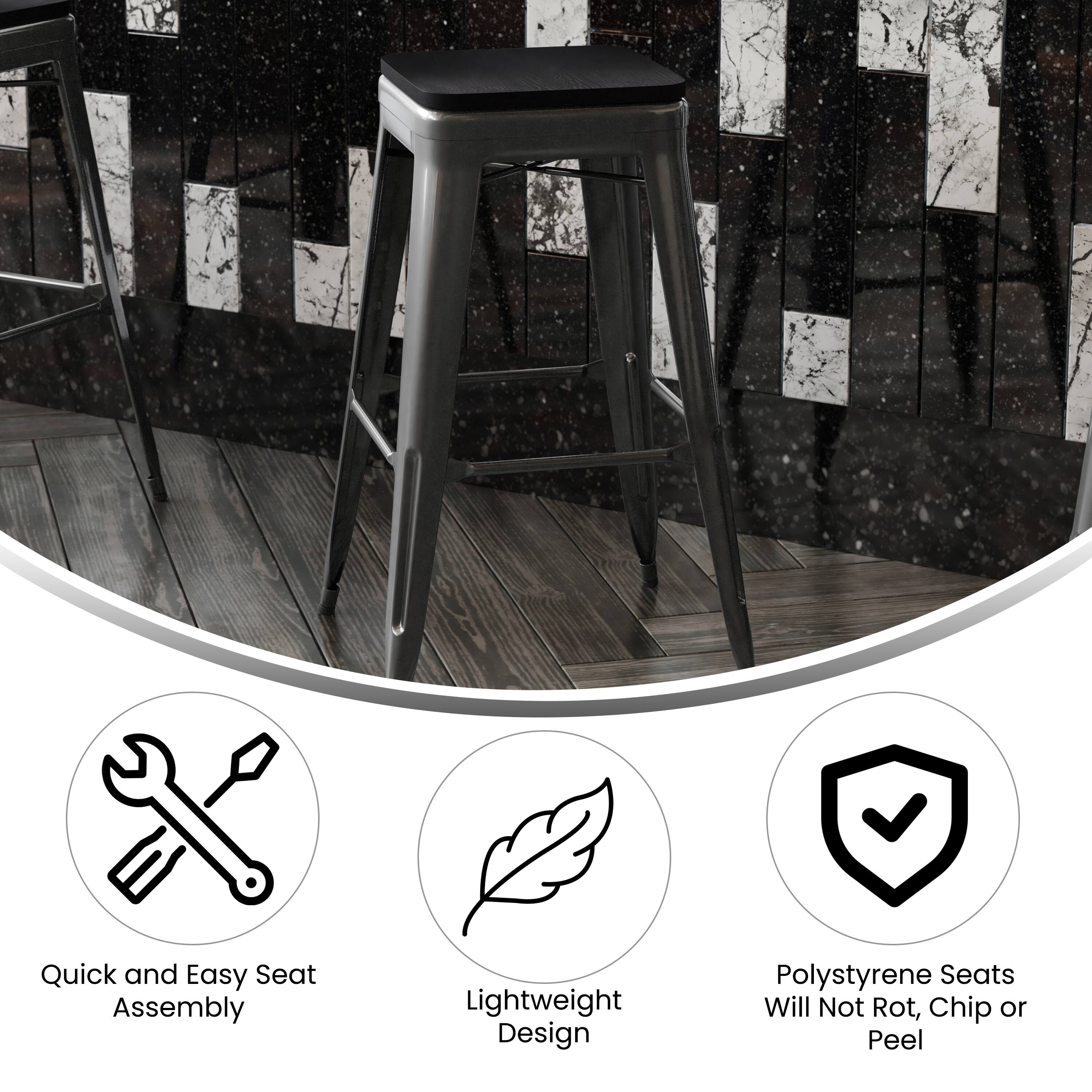 Quick and Easy Seat Assembly  
Lightweight Design  
Polystyrene Seats Will Not Rot, Chip or Peel
