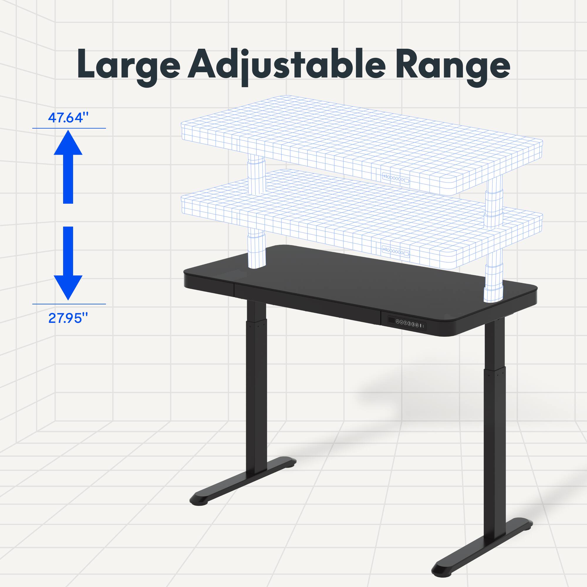Large Adjustable Range 47.64" x 27.95"