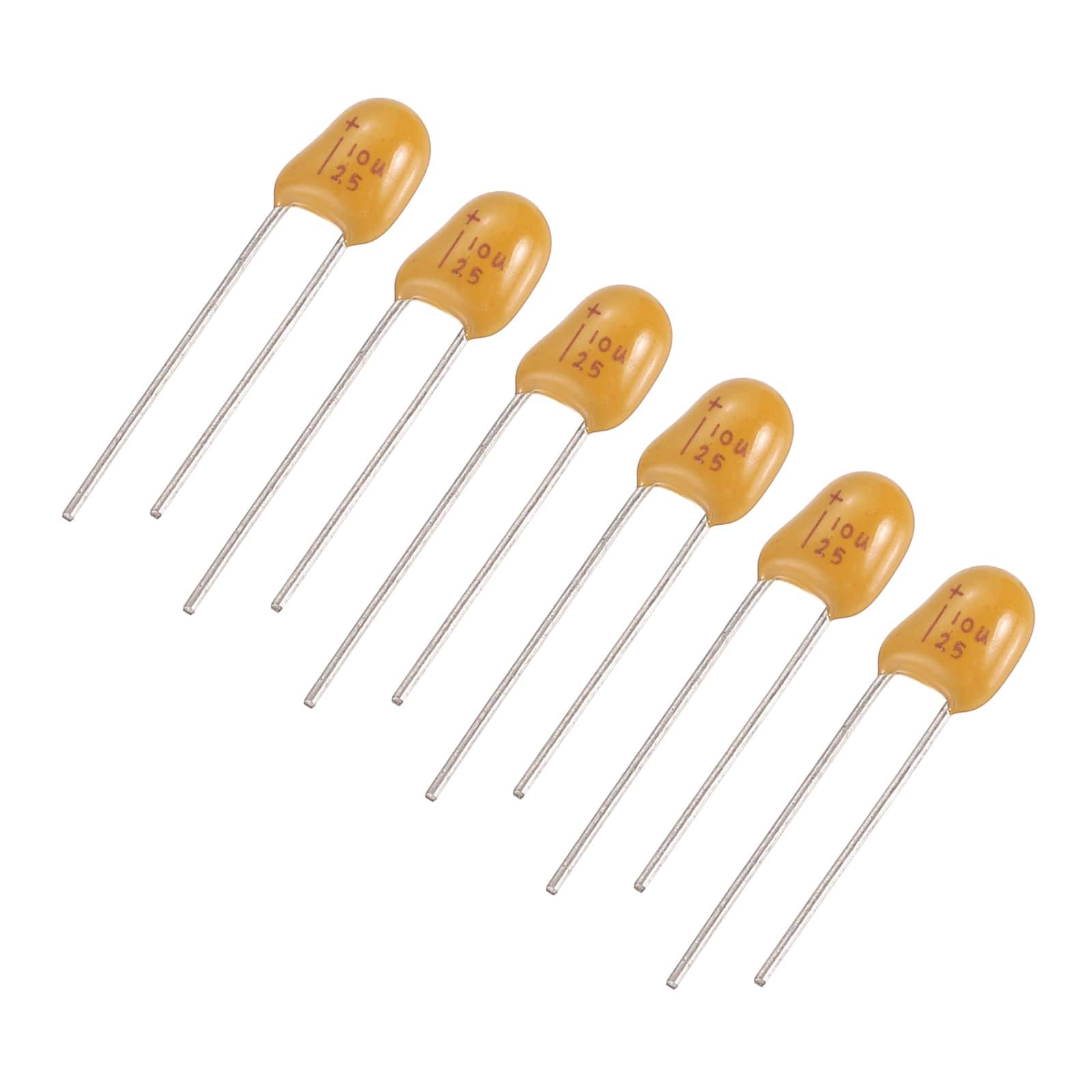 Unique Bargains - Tantalum Capacitor 10uF 25V Yellow Radial Dipped, for Circuit Boards/DIY/Computer, 6pcs - Orange price history on PriceWatchPro