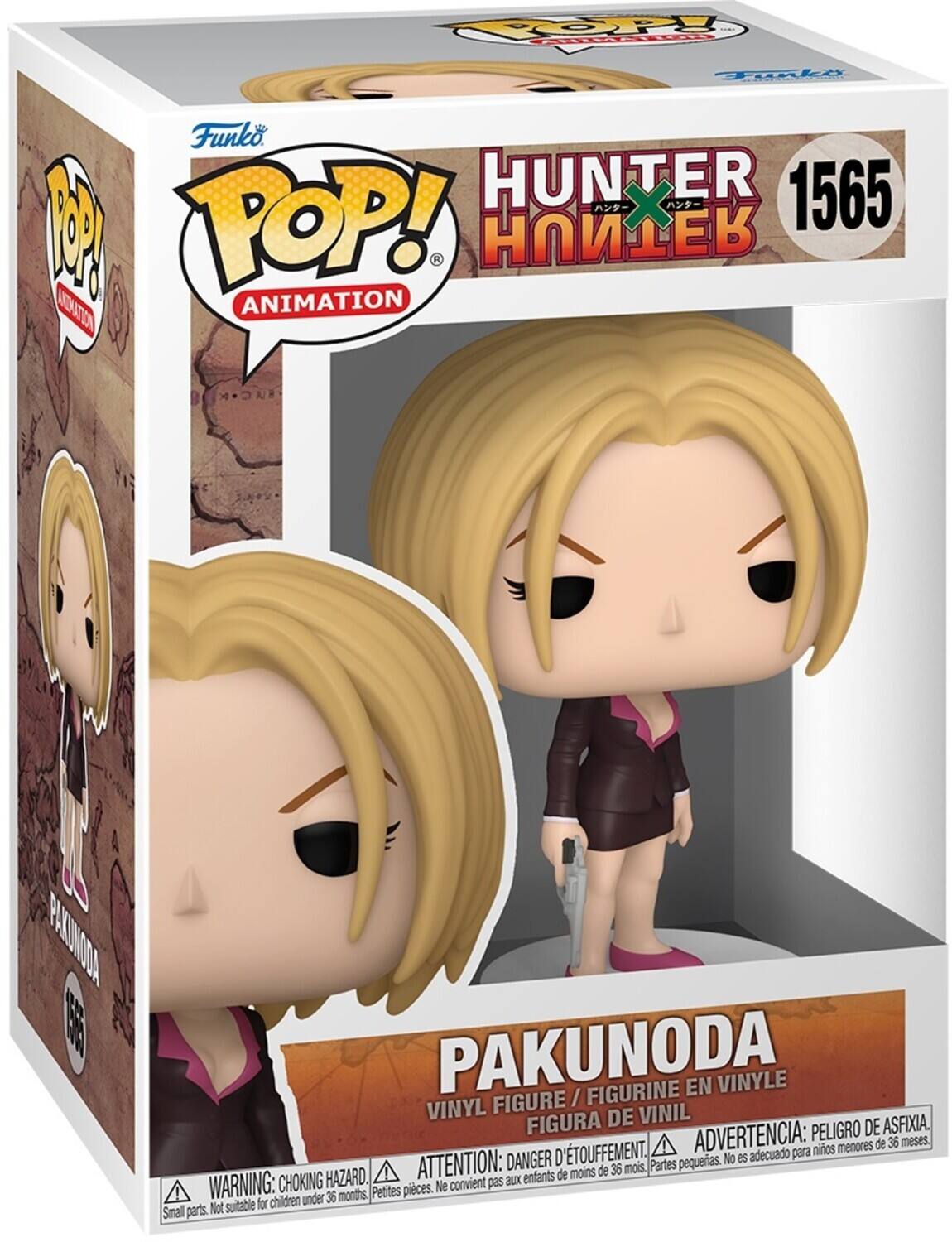 POP! ANIMATION Funko HUNTER X 1565 PAKUNODA / FIGURINE EN VINYLE VINYL FIGURE VINIL FIGURA DE ASFIXIA. ADVERTENCIA: PELIGRO DE ASFIXIA. ATTENTION: DANGER D'ETOUFFEMENT. WARNING: CHOKING HAZARD. Partes pequeñas. No es adecuado para niños menores de 36 meses. Petites pièces. Ne convient pas aux enfants. Small parts. Not suitable for children under 36 months.