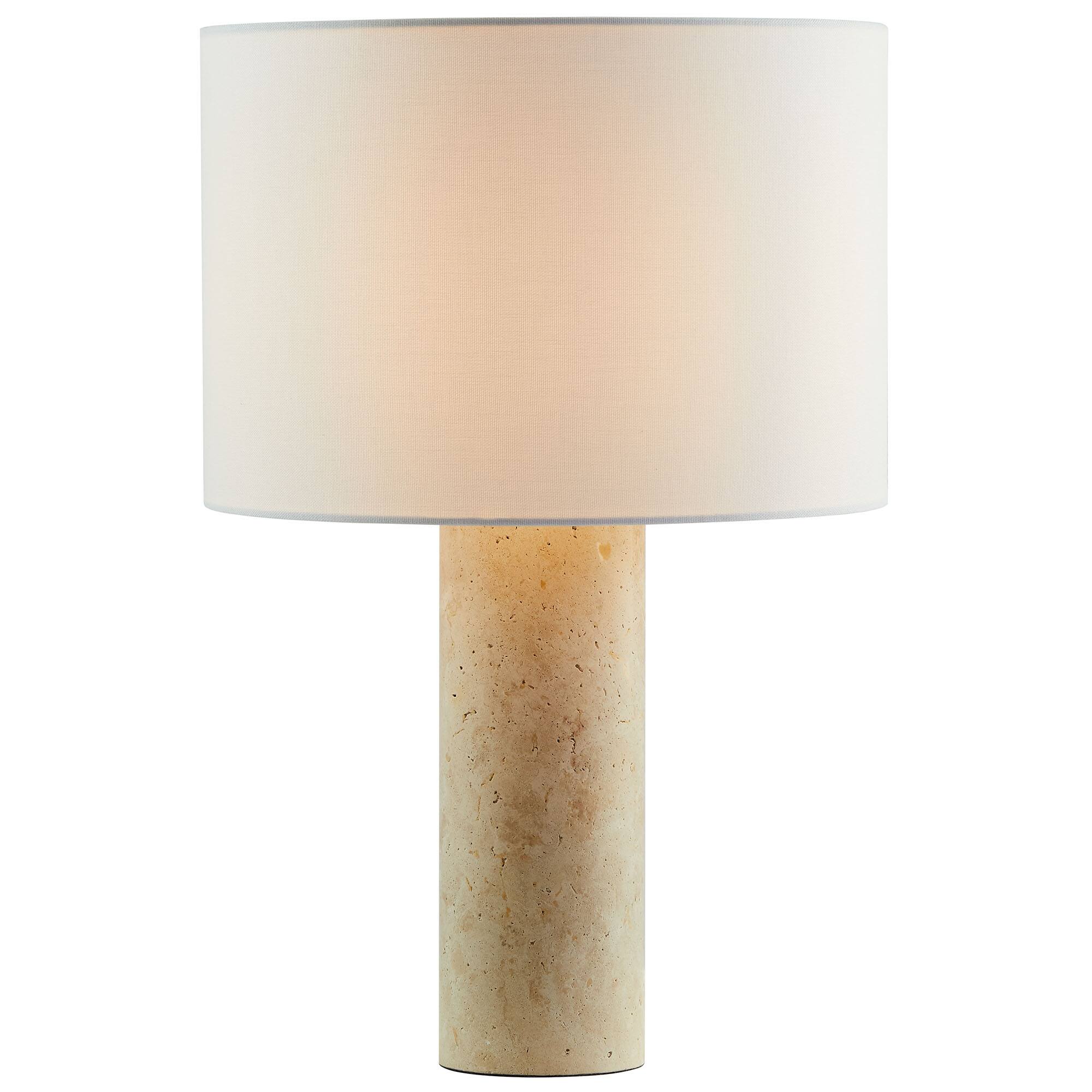 Alt View 4. Modway - Zenith Travertine Table Lamp With Fabric Drum Shade by Modway - Travertine.