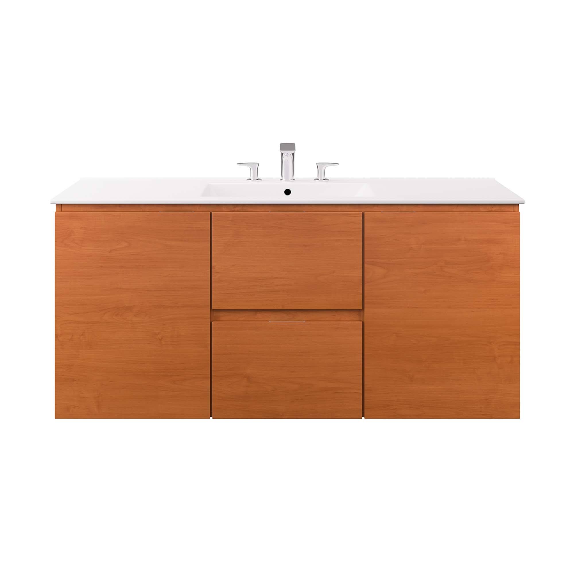 Alt View 2. Modway - Scenic Wall-Mount Bathroom Vanity Basin Included by Modway - Cherry White.