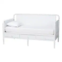 Baxton Studio - Lucera 3-Drawer Daybed with Bobbin Frame, Full - White