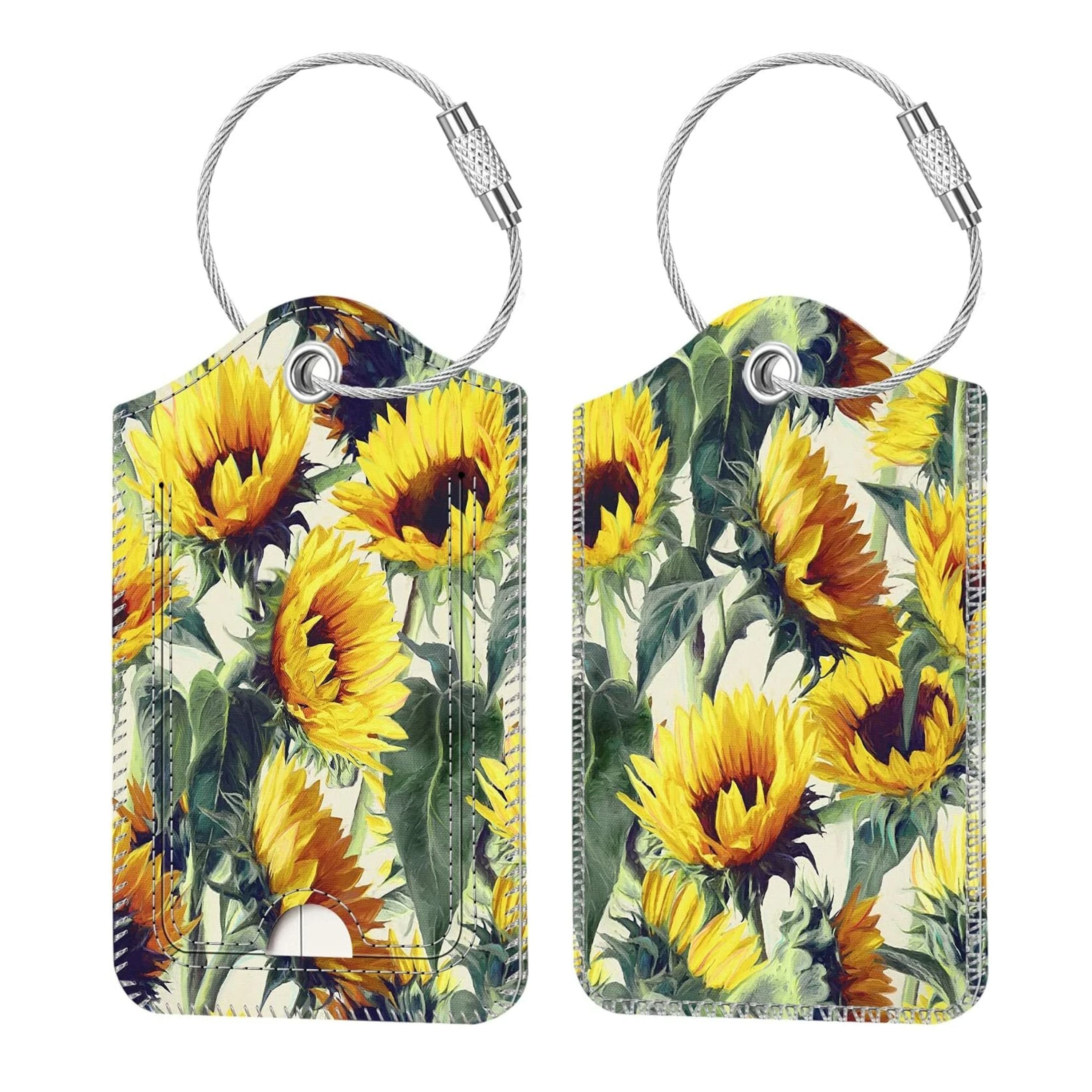 Kitcheniva - Luggage Tags For Travel Bag Suitcase With Loop & Privacy Cover ID Label Pack Of 2 - Sunflower price history on PriceWatchPro